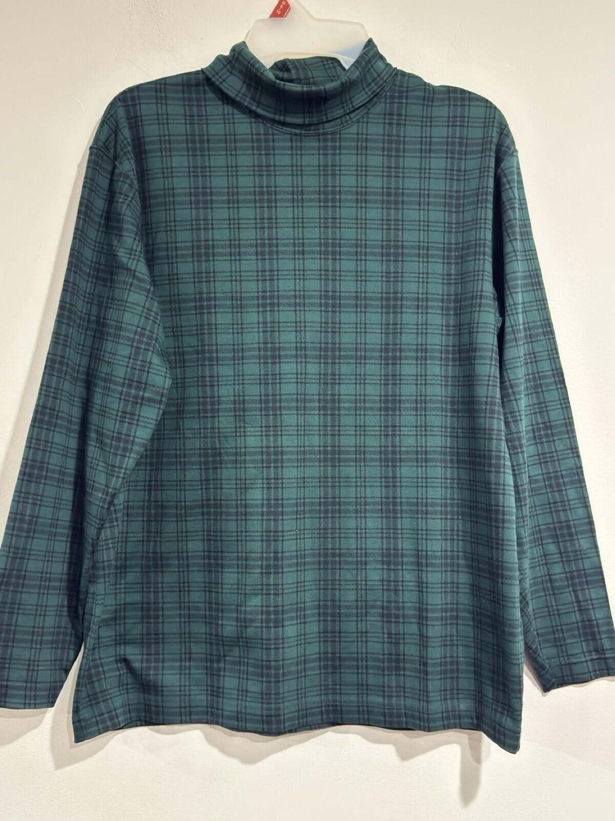 Lands' End Lands End Turtleneck Cotton Black Green Plaid shirt M(10-12) Size M / US 6-8 / IT 42-44 - 4 Thumbnail