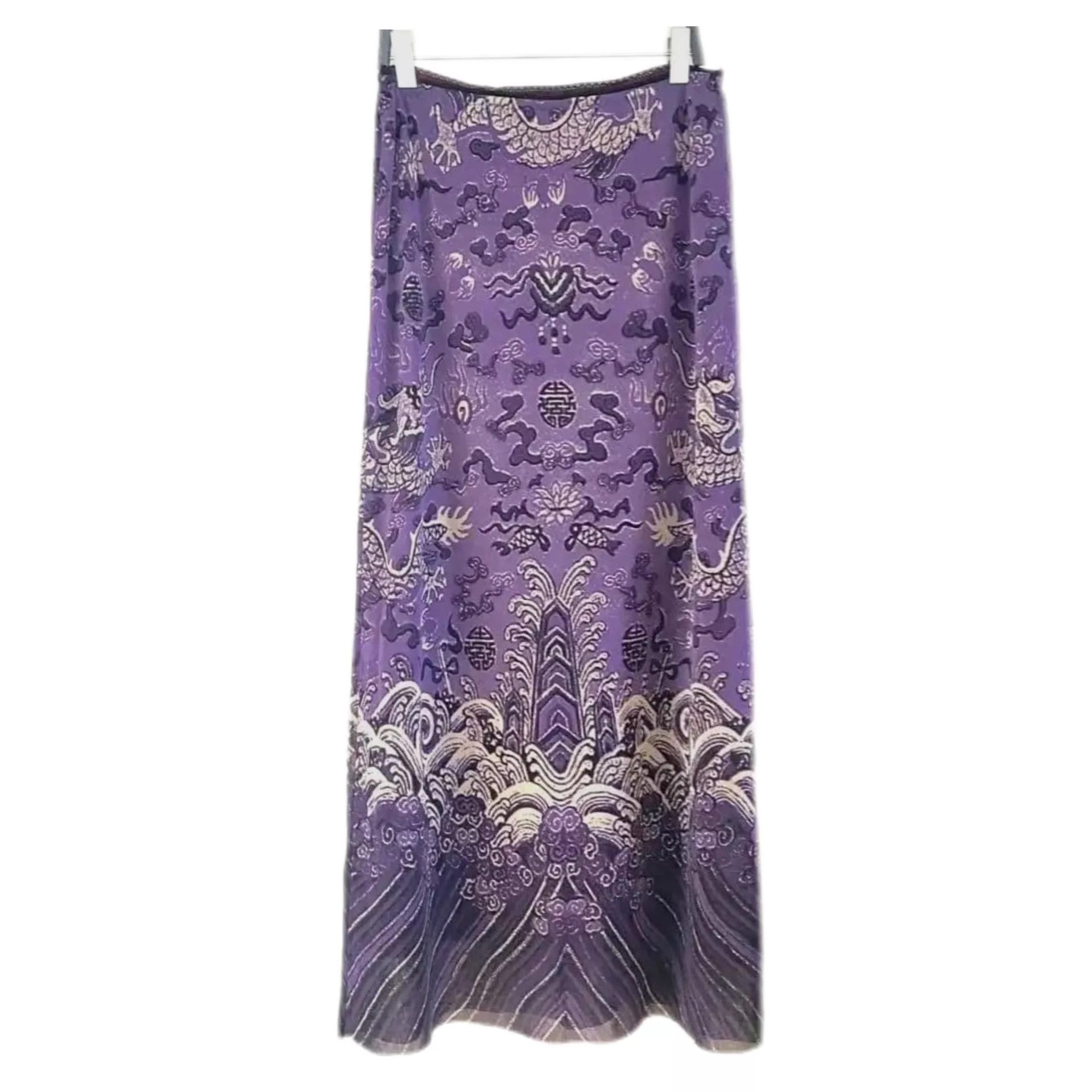 Vivienne Tam Vivienne Tam Purple Dragon Print Long Dress Size 1 Rare Size 26" / US 2 / IT 38 - 1 Thumbnail