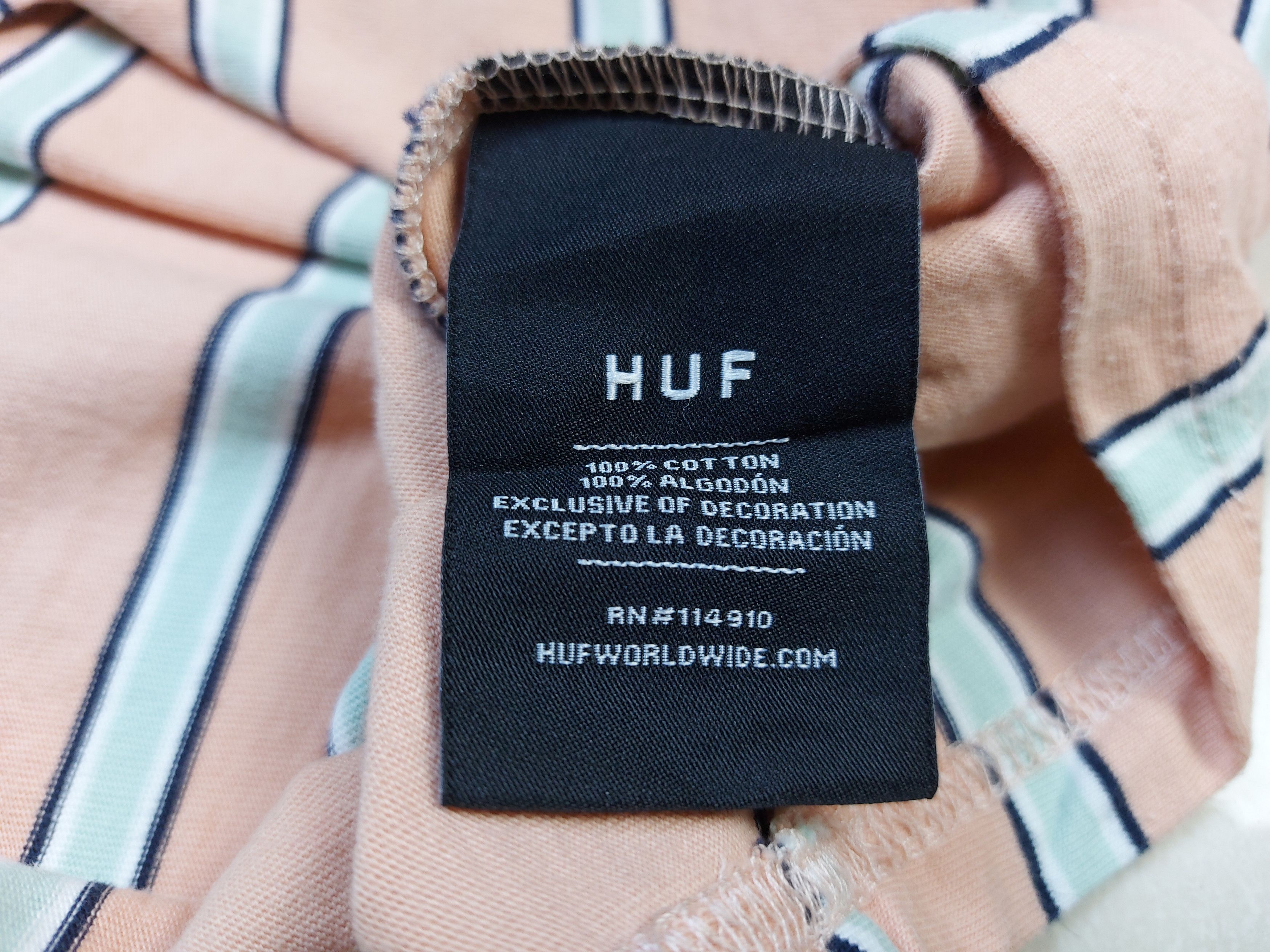 Huf HUF Jerome Yarn Dye Stripe Knit Top Coral Pink T-shirt Size US M / EU 48-50 / 2 - 6 Thumbnail