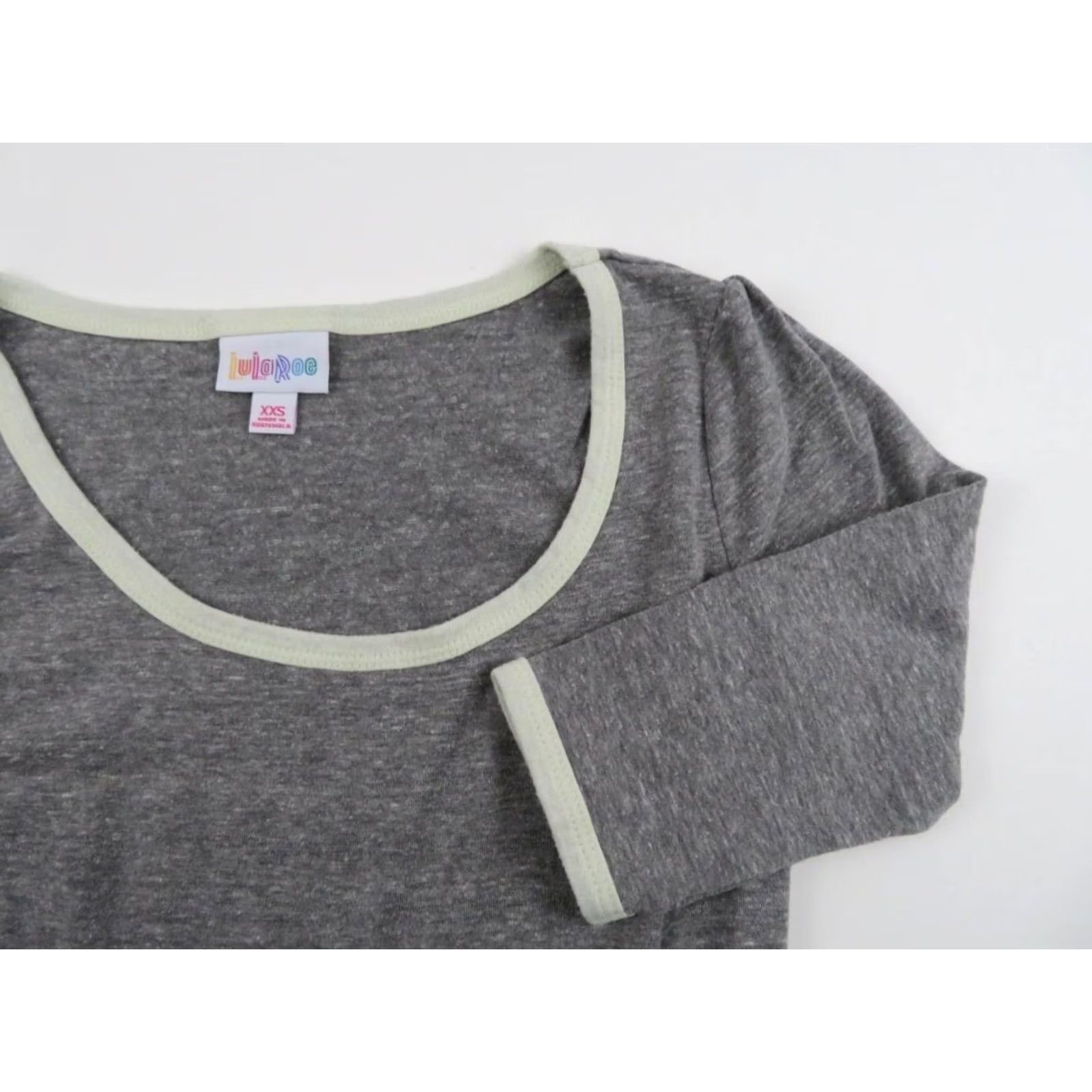 Vintage LuLaRoe Nicole Dress Womens XXS Gray Solid A-Line Fit & Flare Knee Length Cotton/Polyester Short Sleeve Neck Scoop Size XXS / US 00 / IT 34 - 4 Thumbnail
