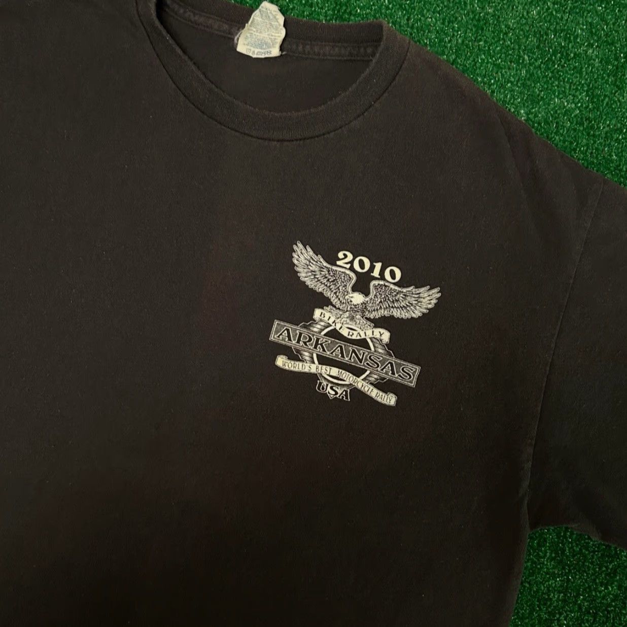 Vintage VINTAGE 90s Y2K Biker Eagle Arkansas Bike Rally Mens Size Shirt Large 2010 Size US L / EU 52-54 / 3 - 3 Thumbnail