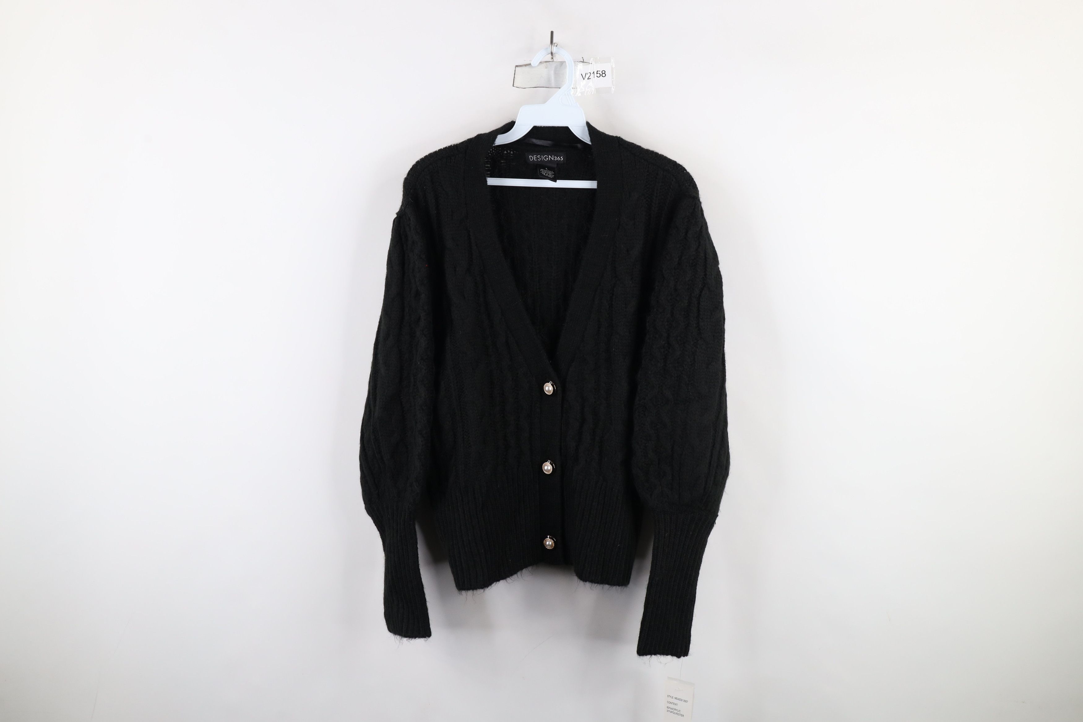 Vintage Deadstock Vintage 90s Streetwear Cable Knit Cardigan Sweater Size L / US 10 / IT 46 - 1 Thumbnail