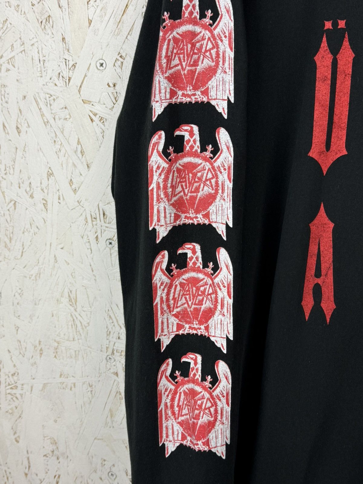 Band Tees 90s Vintage Slayer Uber Alles Thrash Metal Band Long Sleeve Size US XL / EU 56 / 4 - 4 Thumbnail