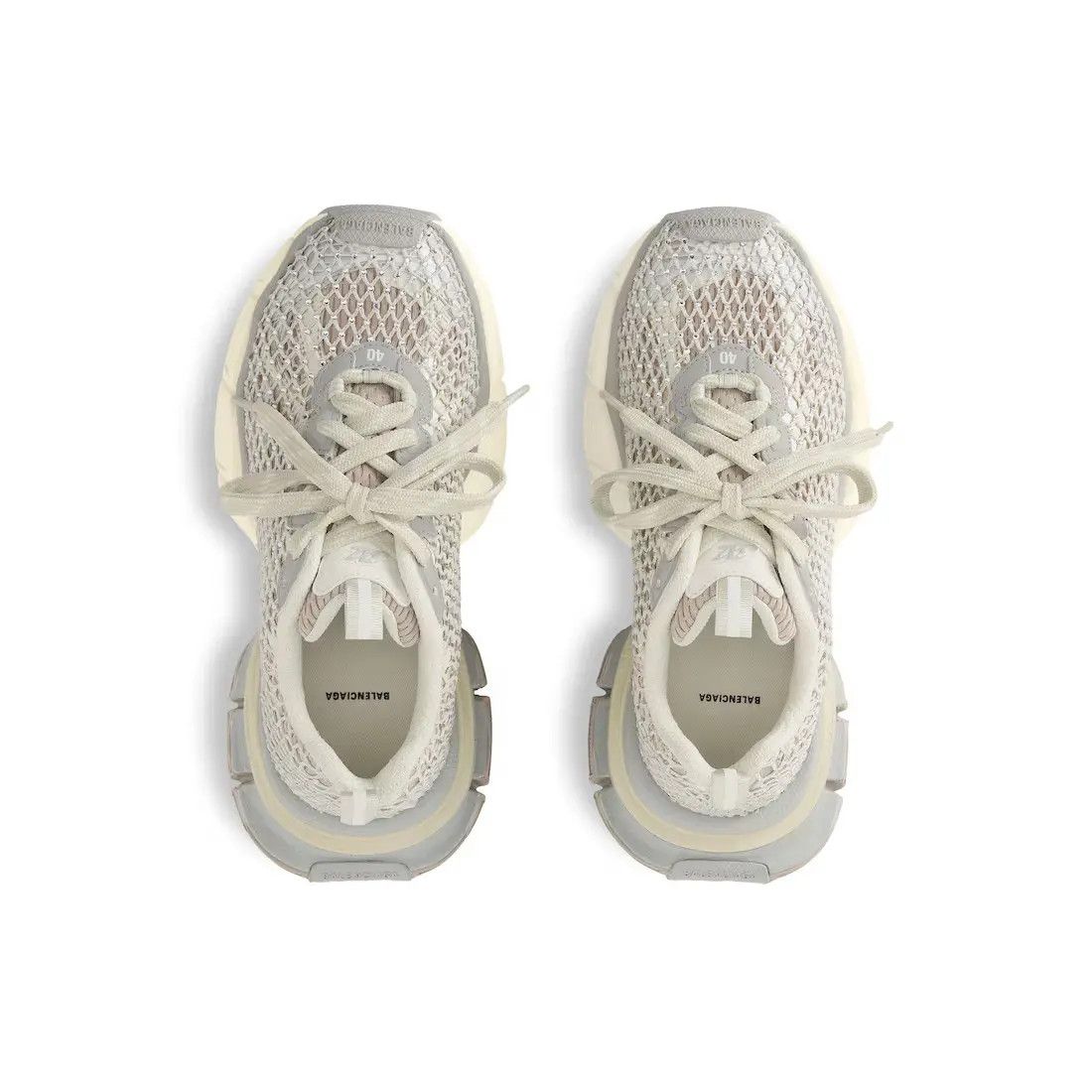 Balenciaga o1tr1nto0525 3XL Fishnet Sneakers in Eggshell Size US 7 / EU 40 - 6 Thumbnail