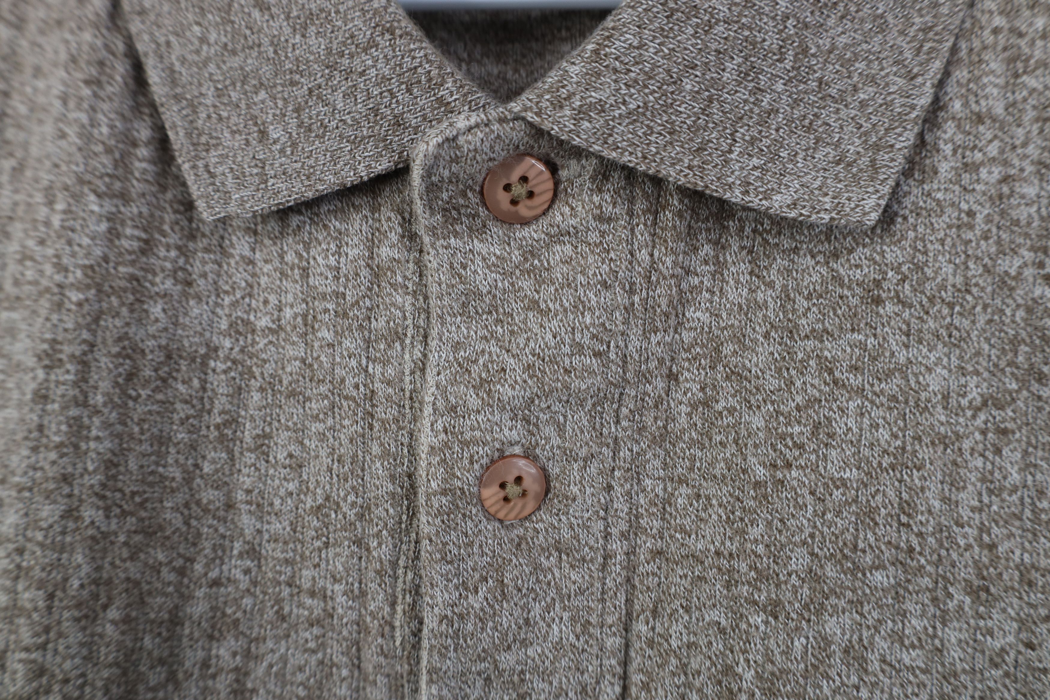 Vintage Vintage 90s Streetwear Block Ribbed Knit Polo Earth Tone Size US L / EU 52-54 / 3 - 4 Thumbnail