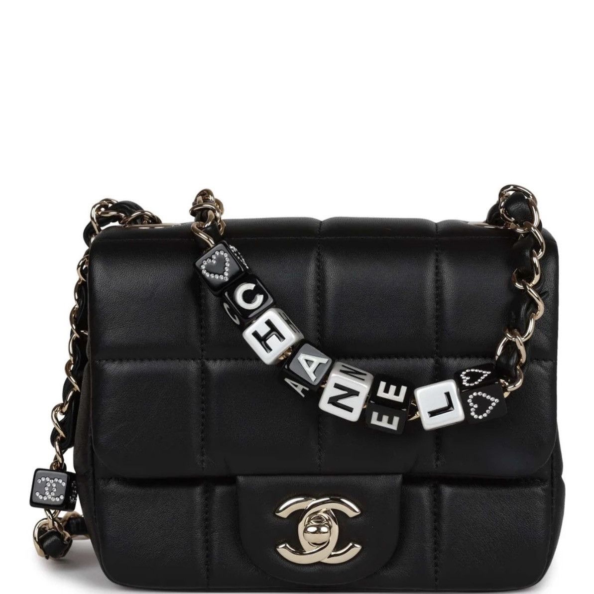 Chanel Chanel Monaco Mini Square Flap Bag Black Lambskin Size ONE SIZE - 1 Thumbnail