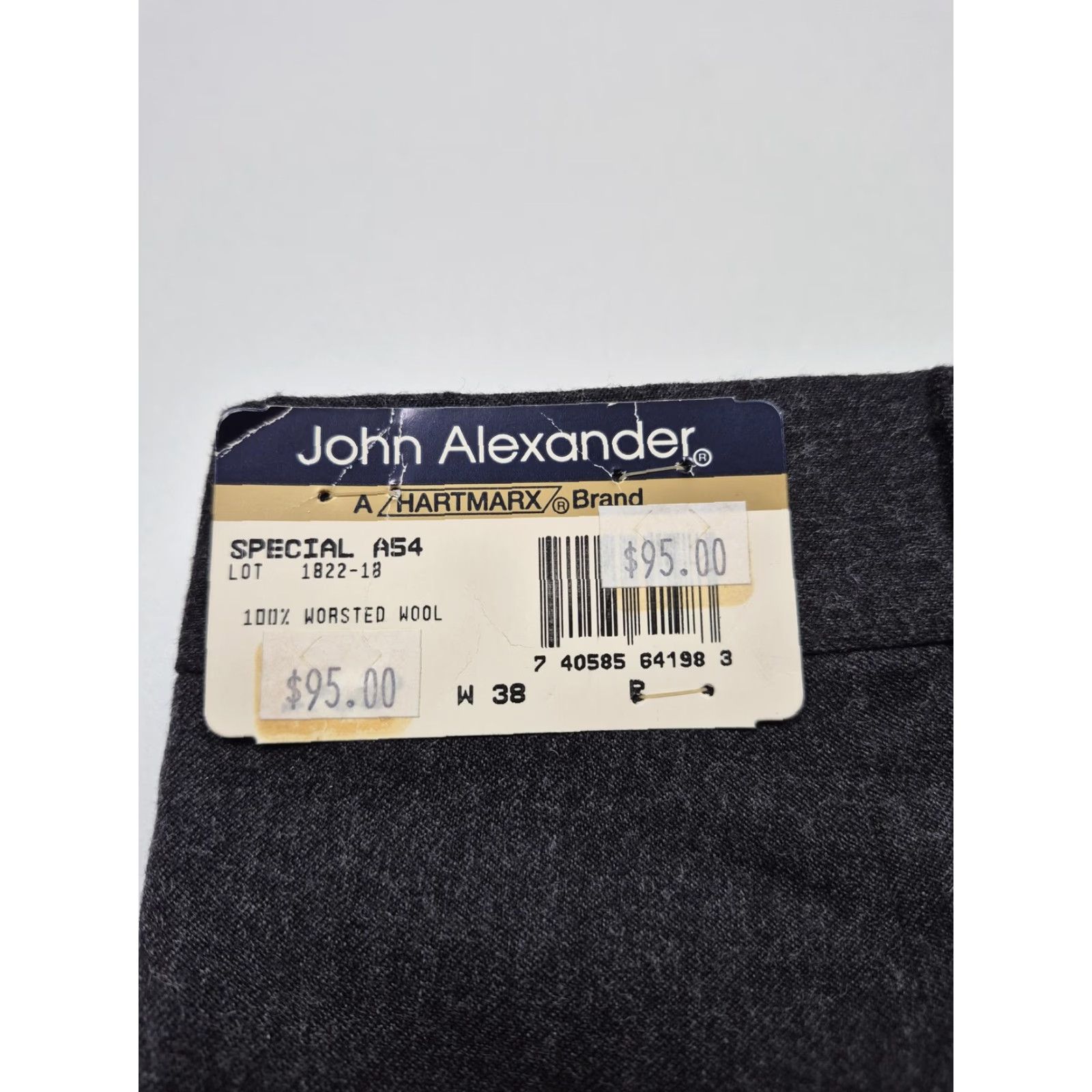 Vintage VTG John Alexander Dress Pants Men's 38x36 Gray Wool Pleated Unhemmed NWT Size US 38 / EU 54 - 5 Thumbnail