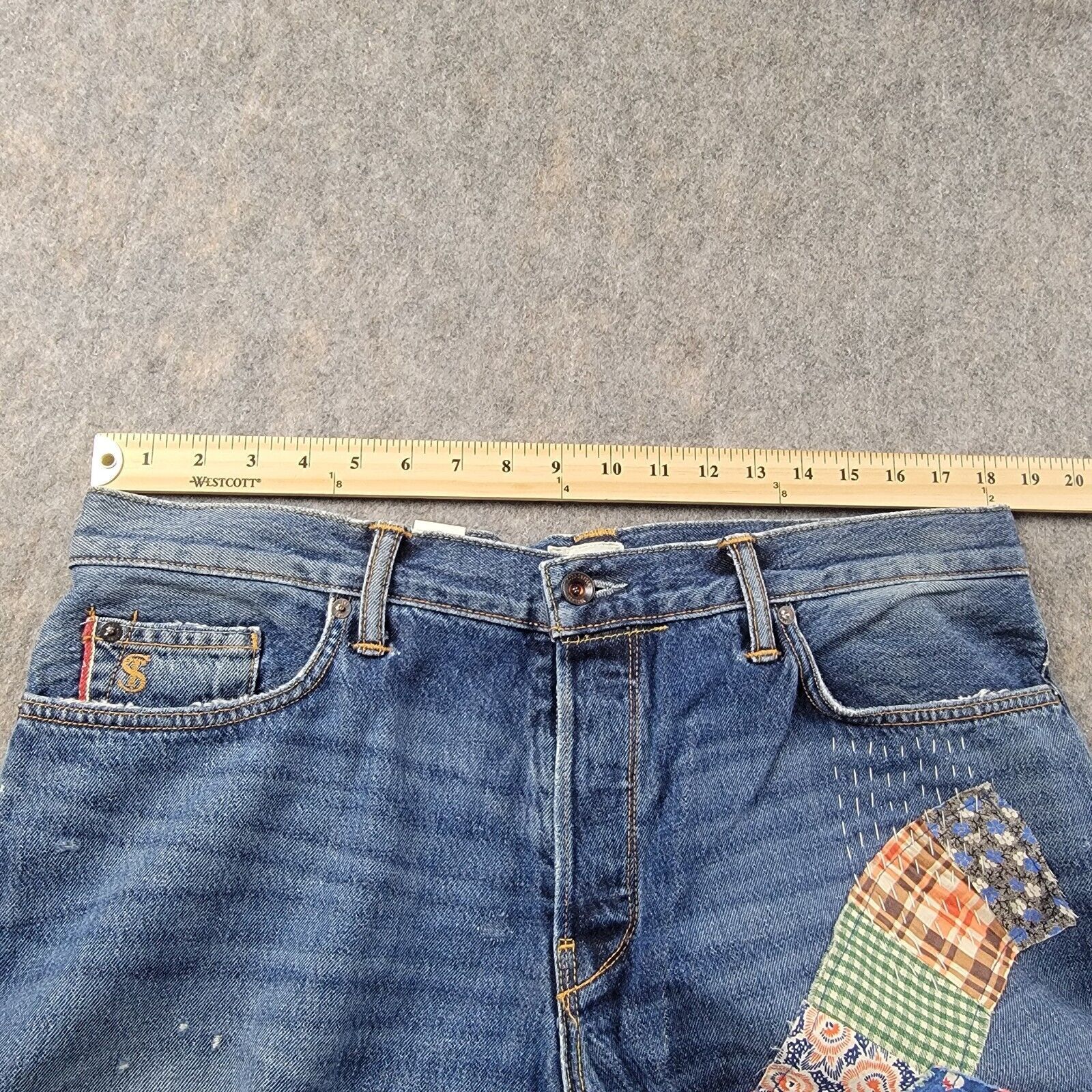 Todd Snyder Todd Snyder Slim Fit Upcycle Patched Selvedge Jeans Size US 36 / EU 52 - 6 Thumbnail