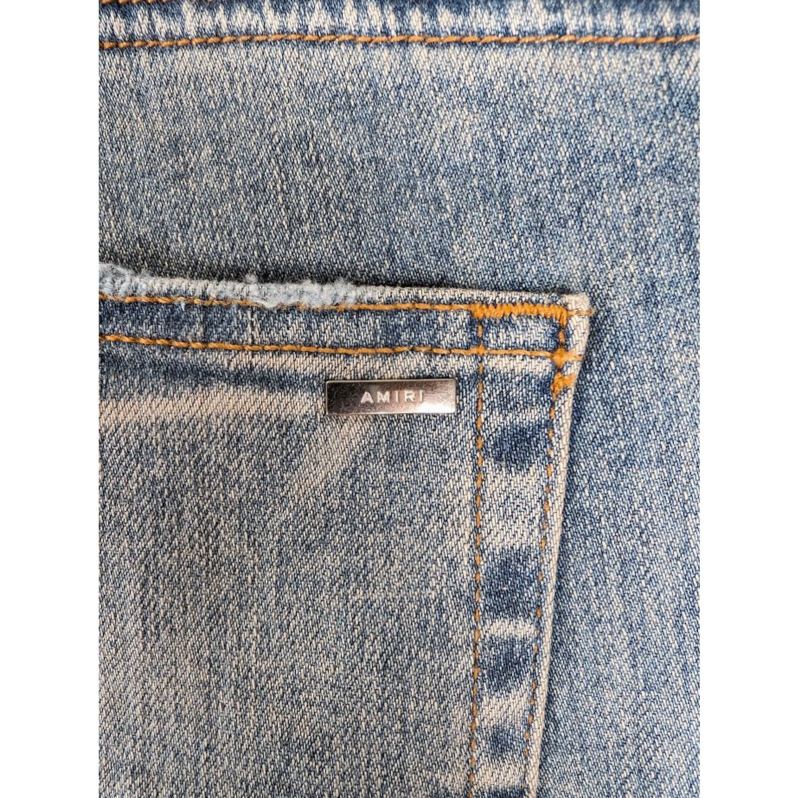 Amiri o1rshd1 Camo Bones Jeans in Clay Indigo Size US 29 - 18 Thumbnail