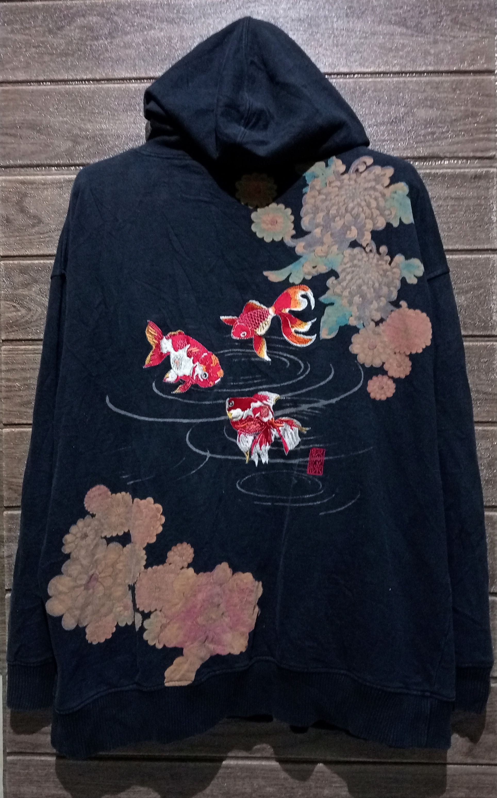 Designer × Japanese Brand VTG Embroidery Karakuri Tamashi Big Size 4L Pullover Hoodie Size US XXL / EU 58 / 5 - 1 Thumbnail