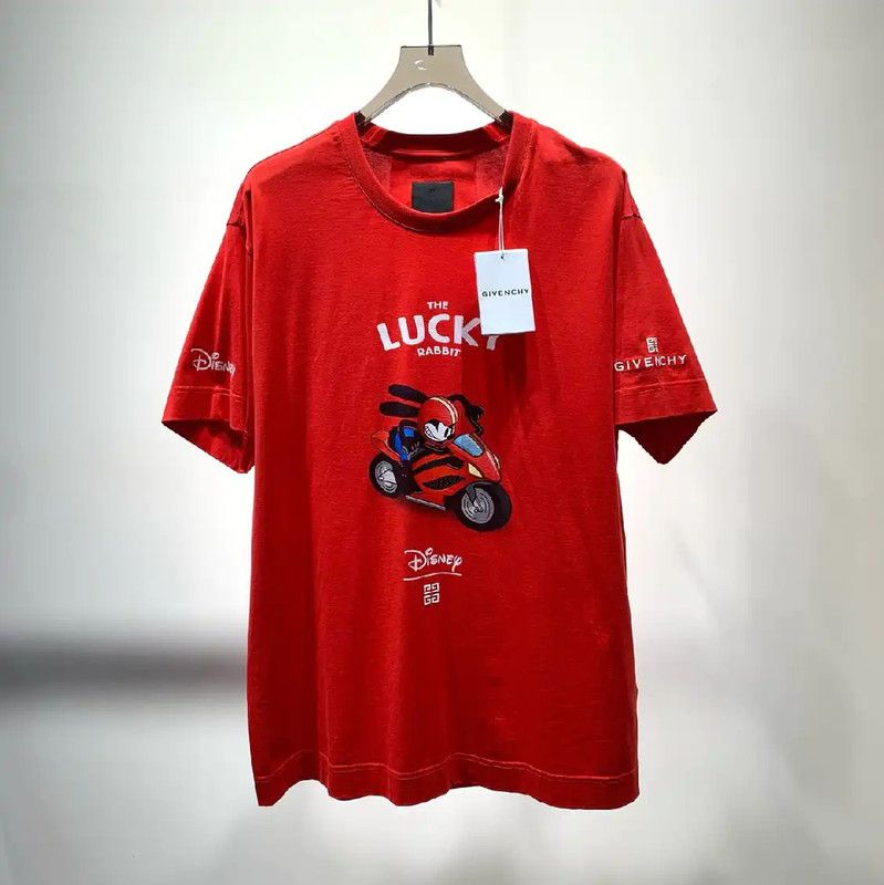 Givenchy Givenchy Red Cotton T-Shirt with Disney Graphic 0089 Size US XL / EU 56 / 4 - 1 Thumbnail