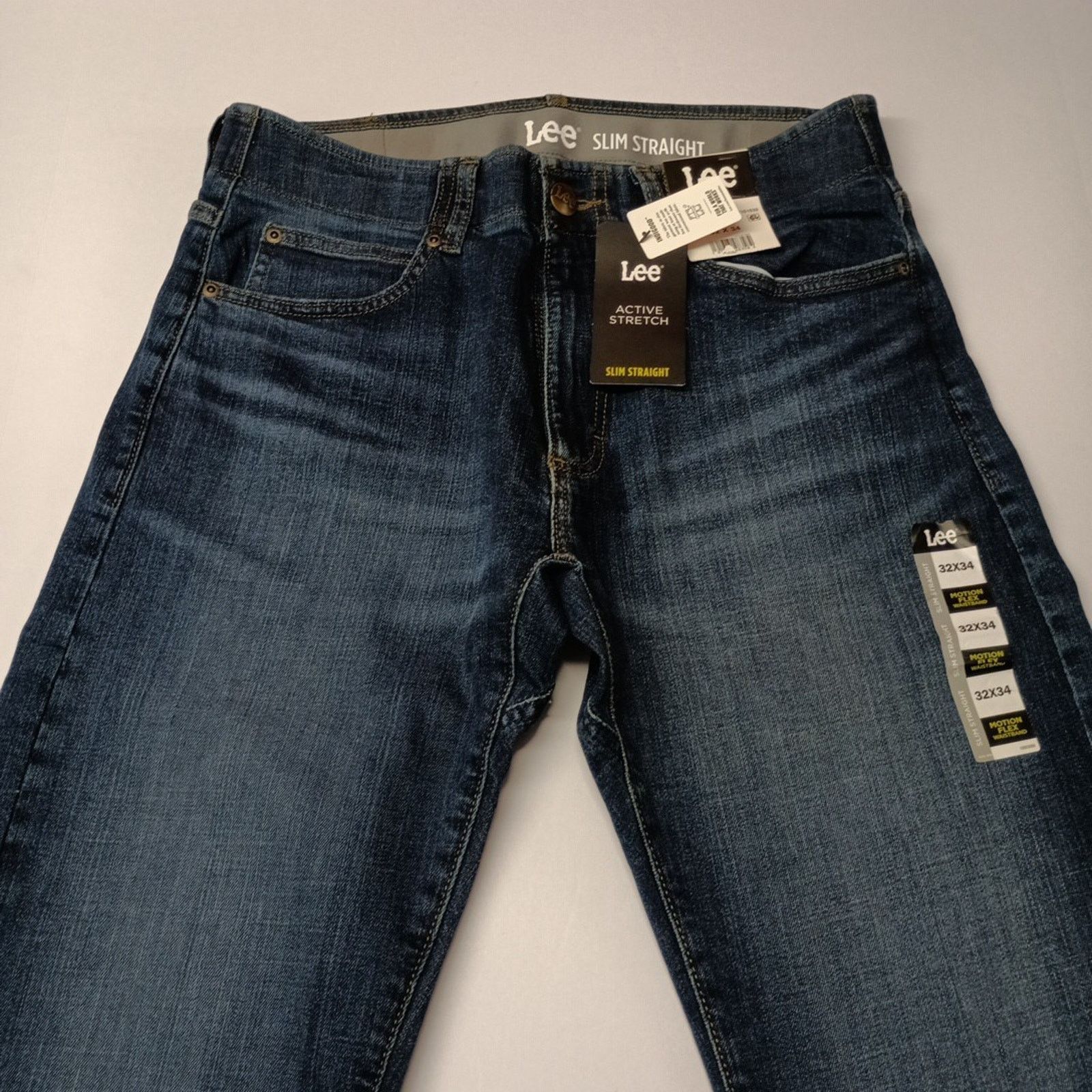 Lee Lee Slim Straight Jeans Men's Size 32x34 Blue Flex Waist Size US 32 / EU 48 - 4 Thumbnail
