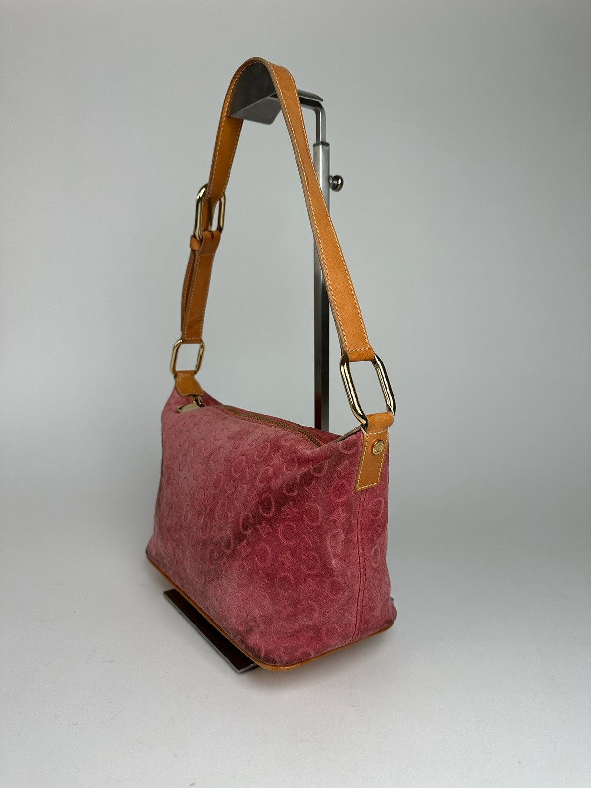 Celine Vintage Celine Paris Velour Leather Monogram Bag Orange Size ONE SIZE - 3 Thumbnail