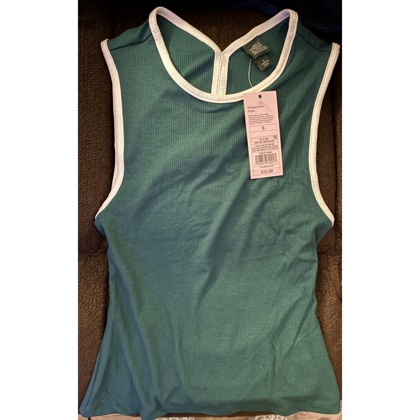 FOR OTHERS NWT Dark Teal Green Open Back Tank Top - S Size S / US 4 / IT 40 - 2 Thumbnail