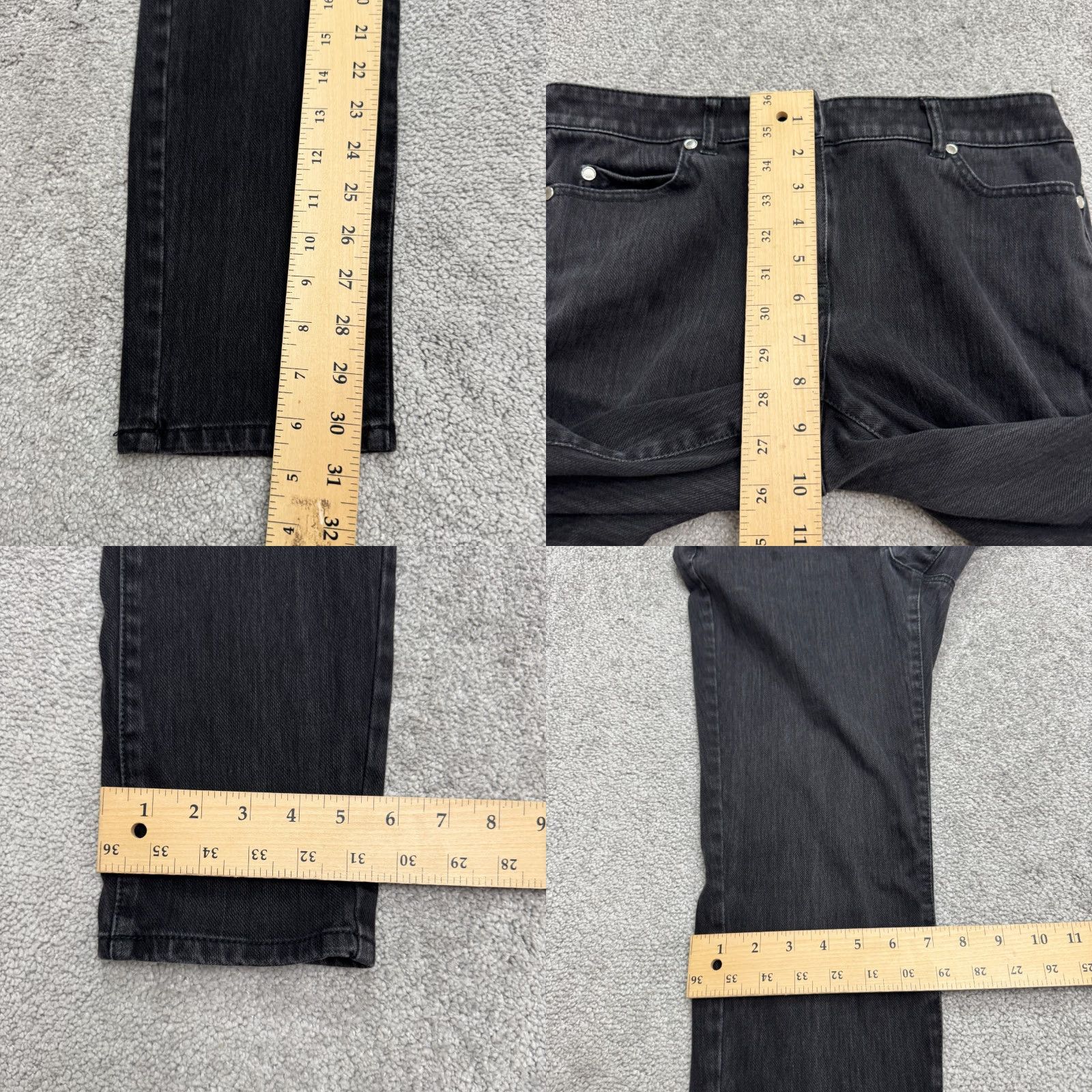 J.McLaughlin J.McLaughlin Jeans Womens 6 Washed Black Mid Rise Slim Straight Denim Casual Size 28" / US 6 / IT 42 - 9 Thumbnail