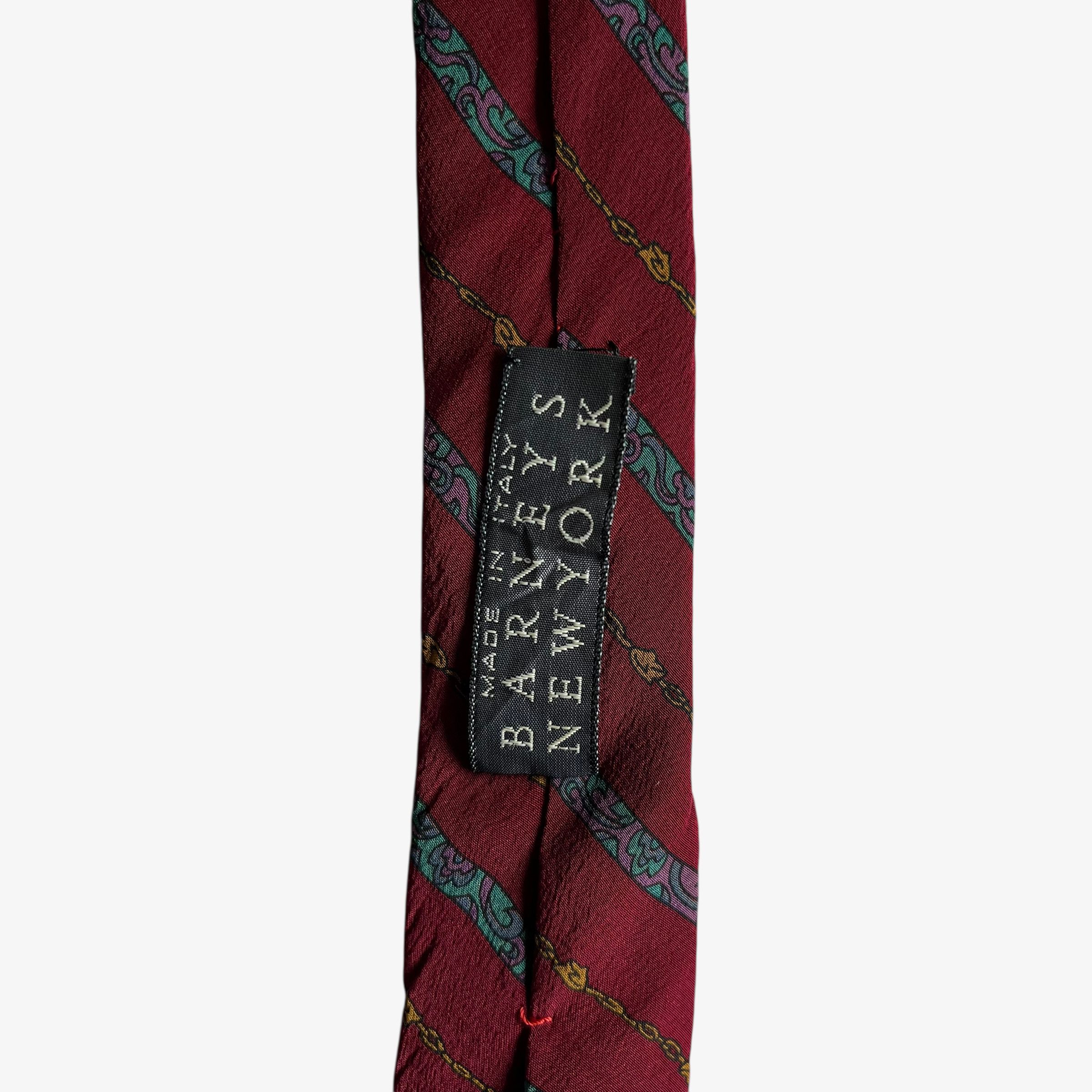 Barneys New York Vintage 90s Barneys Chain & Paisley Striped Silk Tie Size ONE SIZE - 2 Thumbnail