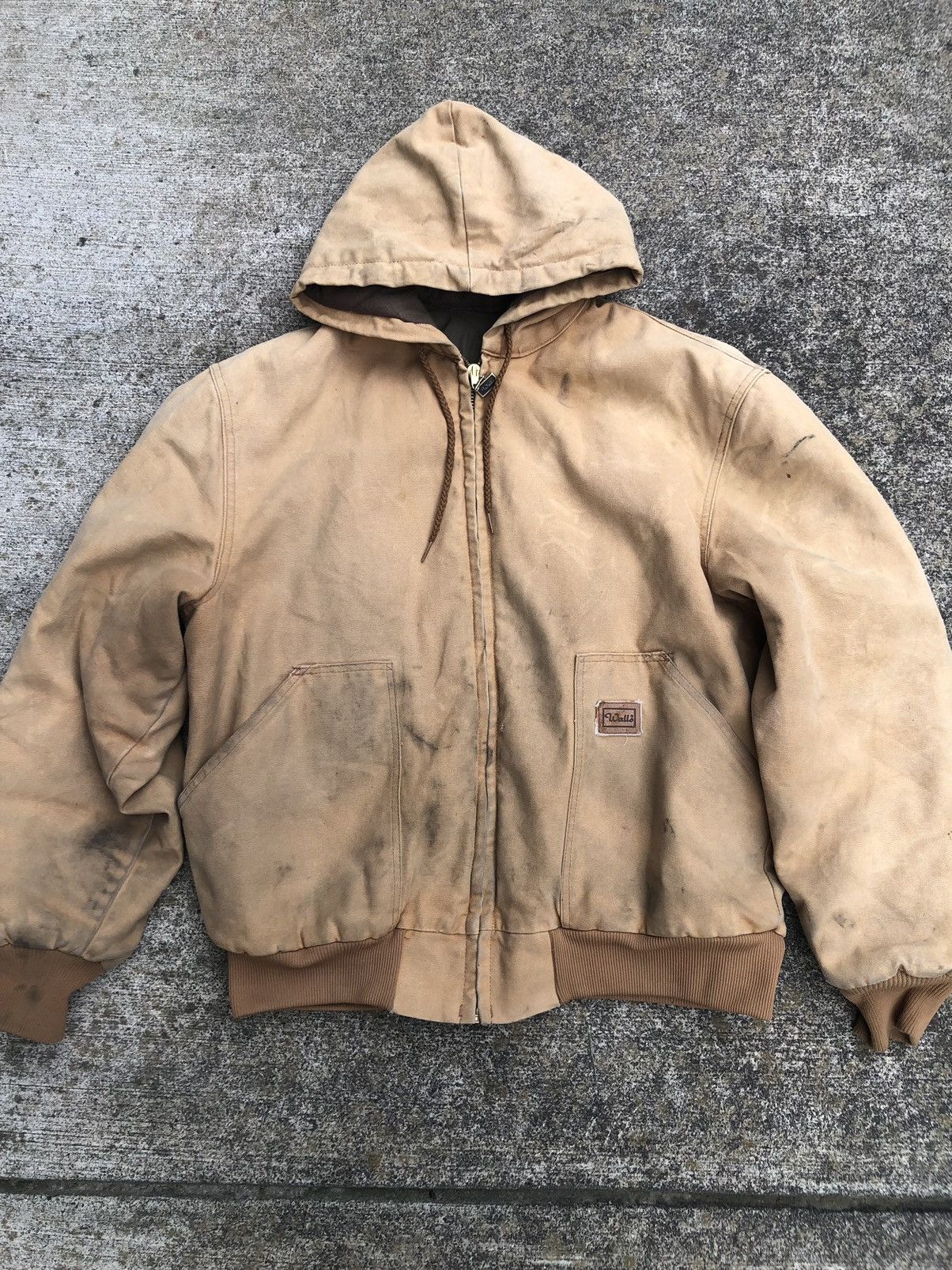 Vintage Carhartt Like Walls Work Jacket Tan Distressed Faded Grailed