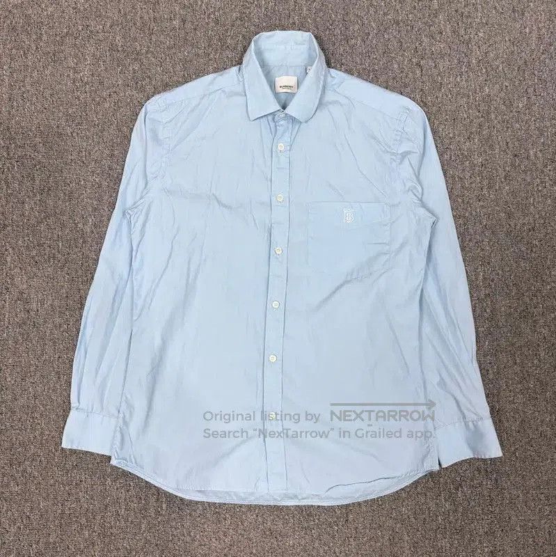 Burberry Burberry Blue Cotton Long Sleeve Shirt for Men. Size US M / EU 48-50 / 2 - 1 Thumbnail