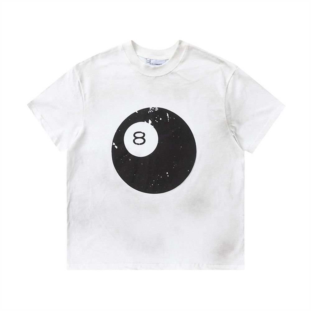 Billiards print men's dirty casual T-shirt