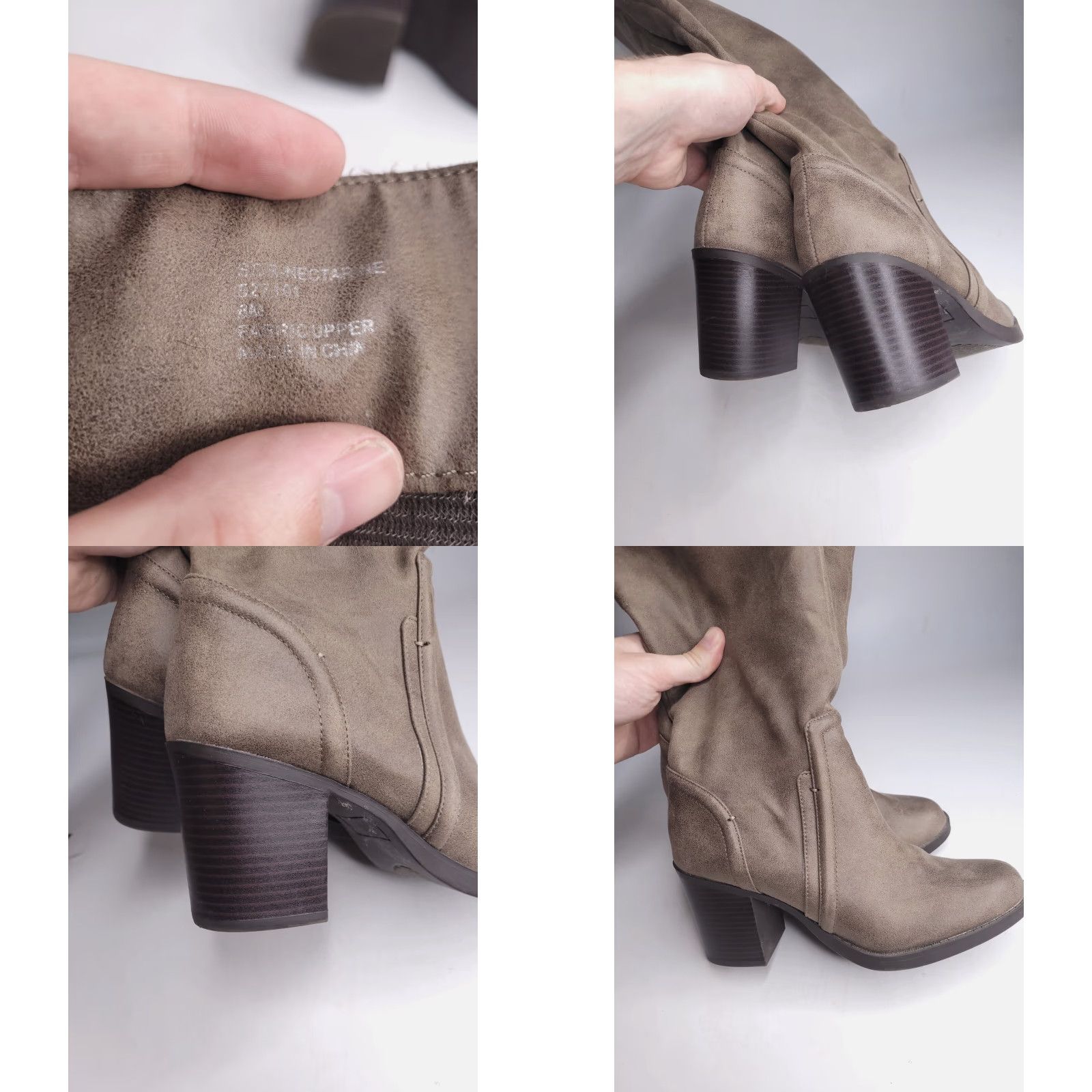 Sugar Sugar Boots Womens 8 Brown Tall Calf Riding Faux Suede Block Heel Almond Toe Bootie Size US 8 / IT 38 - 8 Thumbnail