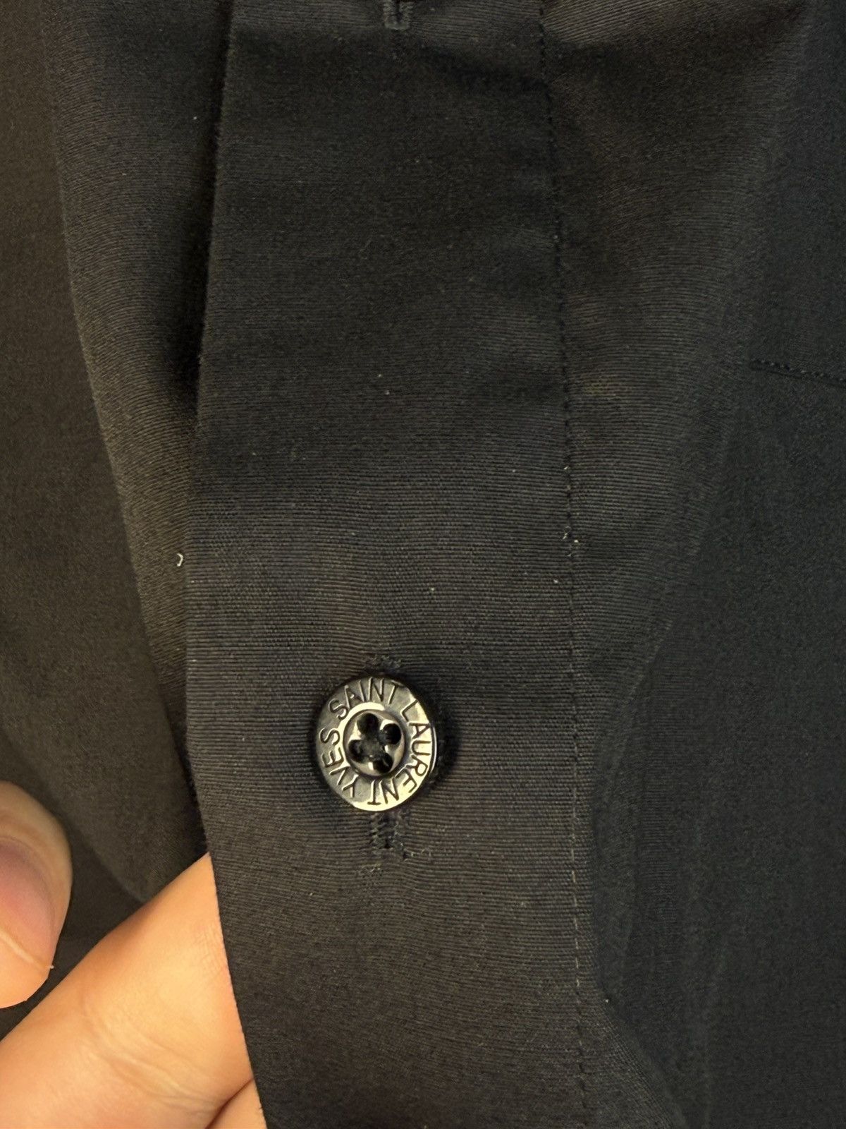 Yves Saint Laurent Black YSL Shirt Short Sleeve Button Up Collar Vintage y2k Size US M / EU 48-50 / 2 - 4 Thumbnail