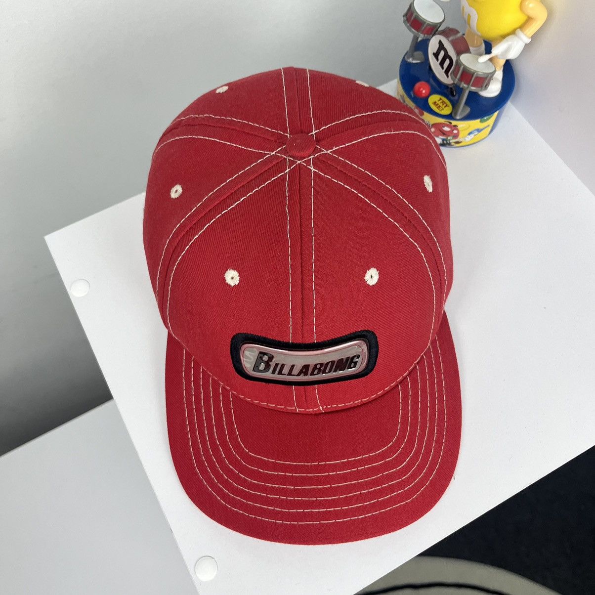 Billabong × Vintage 💋VINTAGE💋 Billabong 6 panel Red Surf Cap with holo logo Size ONE SIZE - 2 Thumbnail
