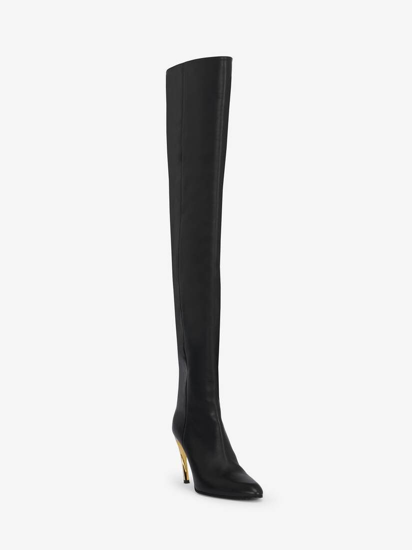 Alexander McQueen o1w1db10925 Armadillo Thigh High Boot in Black Size US 10 / IT 40 - 2 Thumbnail