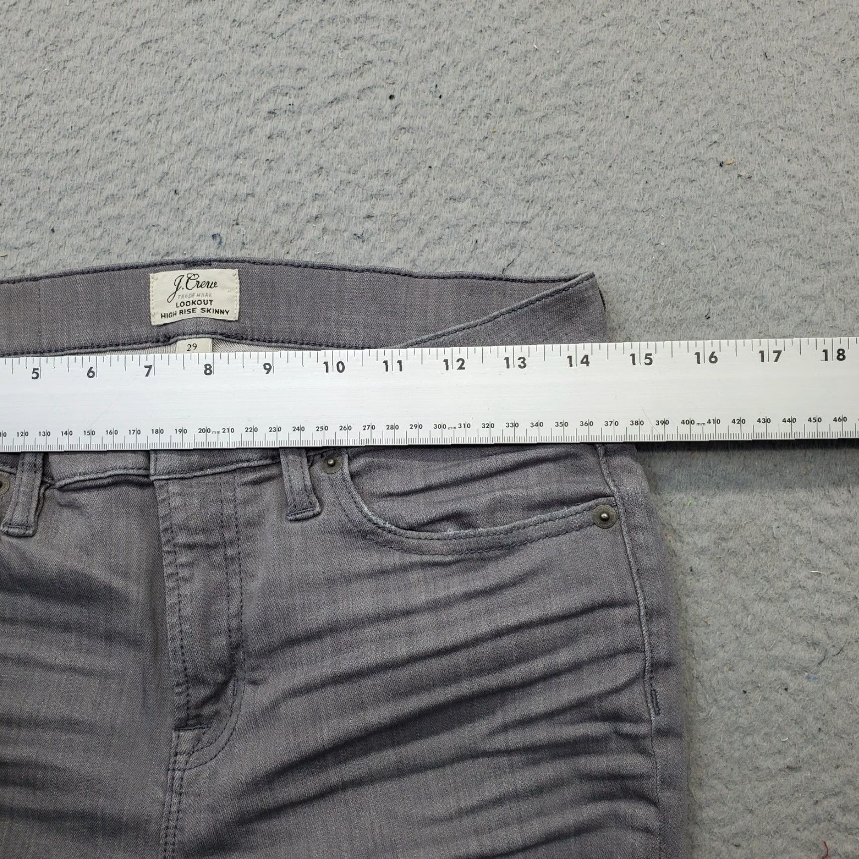 J.Crew J.CREW Lookout Skinny Jeans Womens 29 Gray Denim Stretch Flat Front High-Rise Jeans Womens 29 Gray Denim Stretch Size 29" - 6 Thumbnail