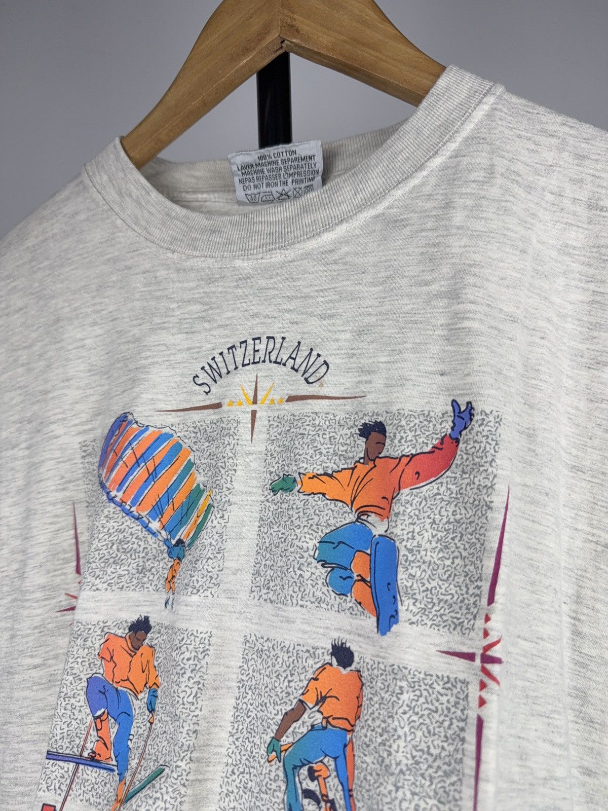 Vintage 90s Vntg Switzerland Kleine Scheidegg Jungfrau Graphic Tee Size US L / EU 52-54 / 3 - 6 Thumbnail