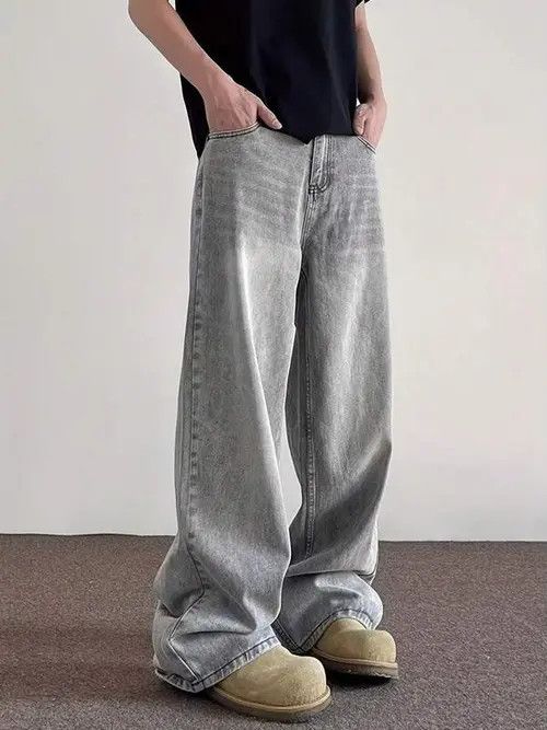 Jean × Vintage washed VINTAGE 90s baggy jeans pants Size US 34 / EU 50 - 1 Thumbnail