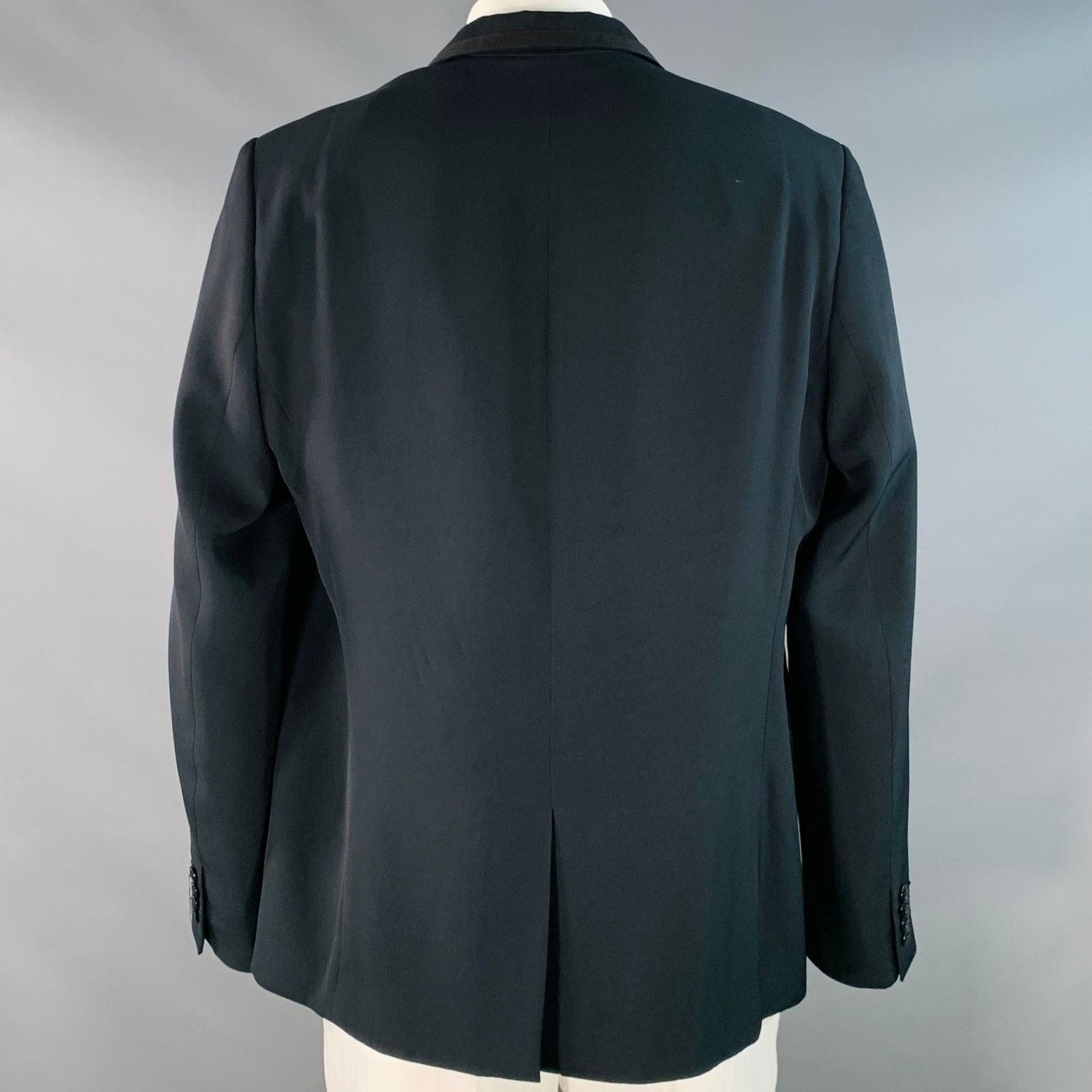 Mr Turk Navy Triacetate Contrast Trim Single Breasted Sport Coat Size 46R - 4 Thumbnail
