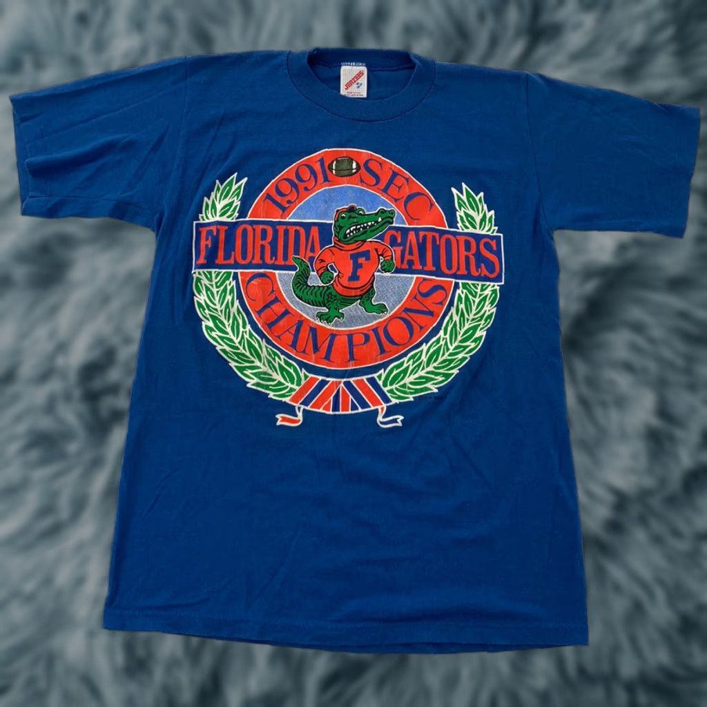 Jerzees VINTAGE Florida Gators Football Shirt 1991 Champions UF Graphic Tee Adult Medium Blue Mens M Size US M / EU 48-50 / 2 - 1 Thumbnail