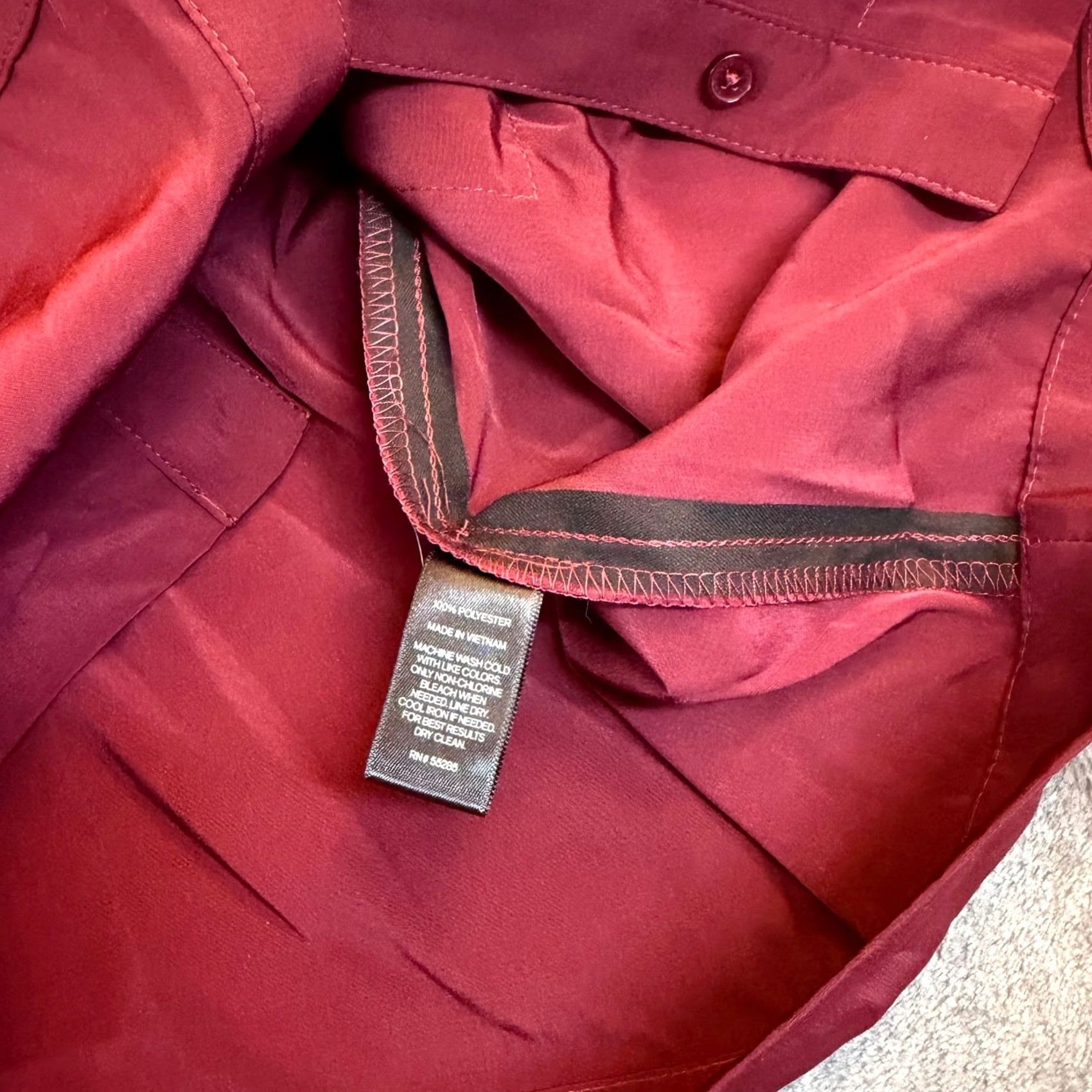 Express VINTAGE Express Burgundy Utility Style Button Front Dress Women's XS Long Sleeve Belted Size XS / US 0-2 / IT 36-38 - 6 Thumbnail