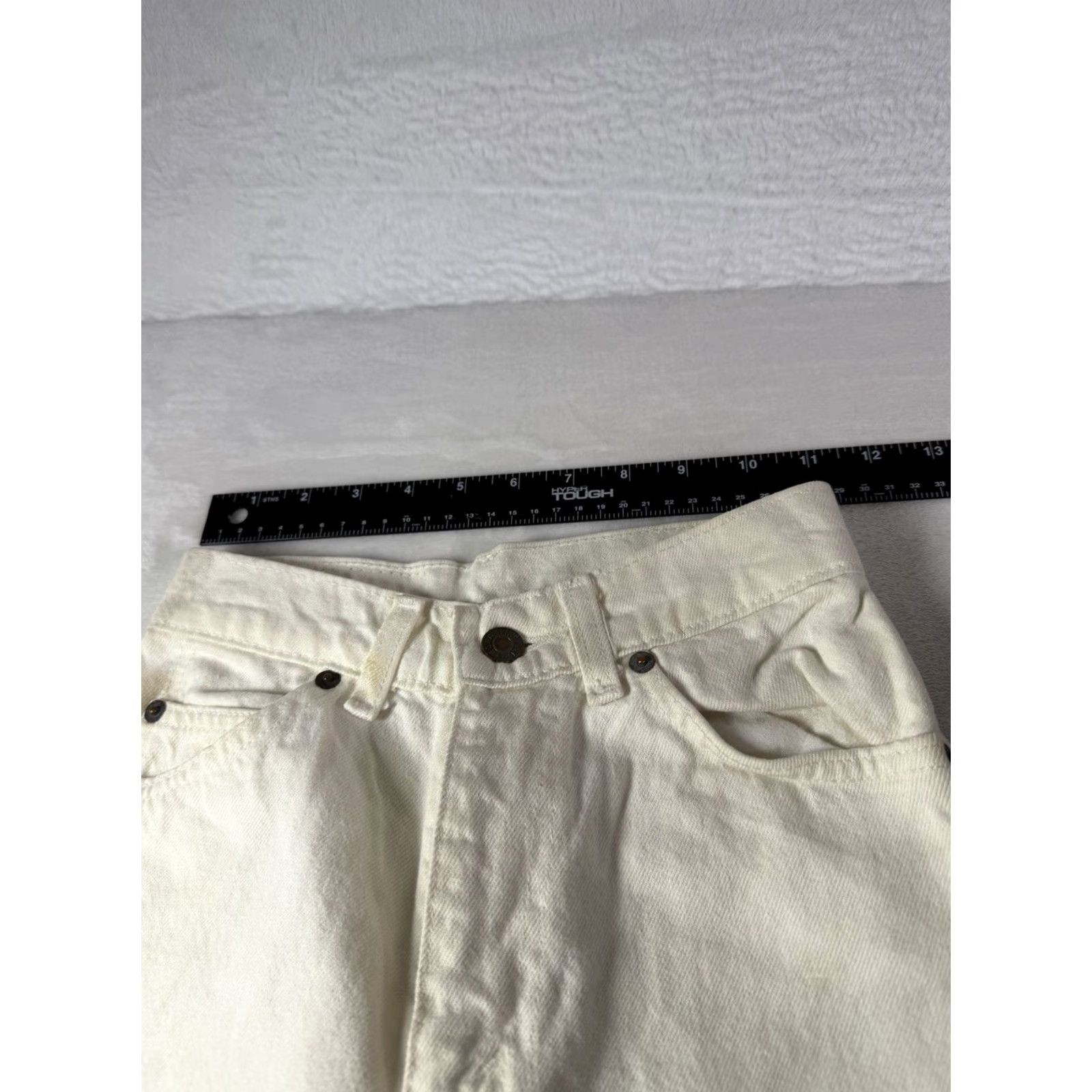 Levi's VINTAGE Levi's 512 Jeans Women's Sz 12 White Denim Slim Fit Tapered Leg 90s USA Retro Size 34" / US 12 / IT 48 - 6 Thumbnail