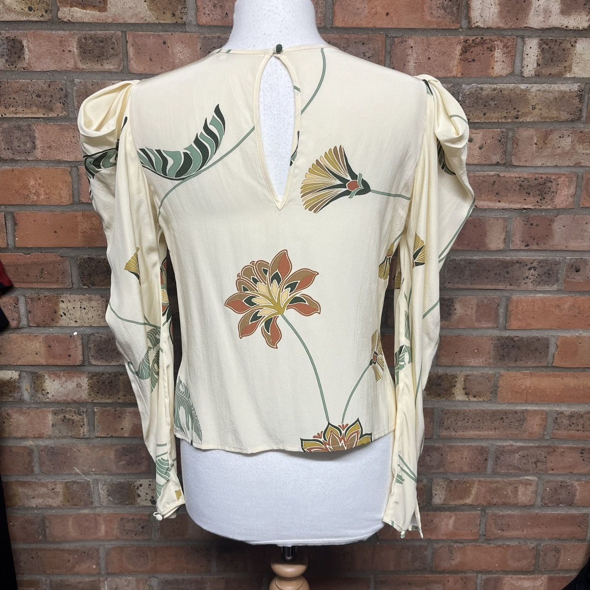 Other Johanna Ortiz Cheerful Midnight Puffed Sleeve Silk Blouse Size XS / US 0-2 / IT 36-38 - 6 Thumbnail