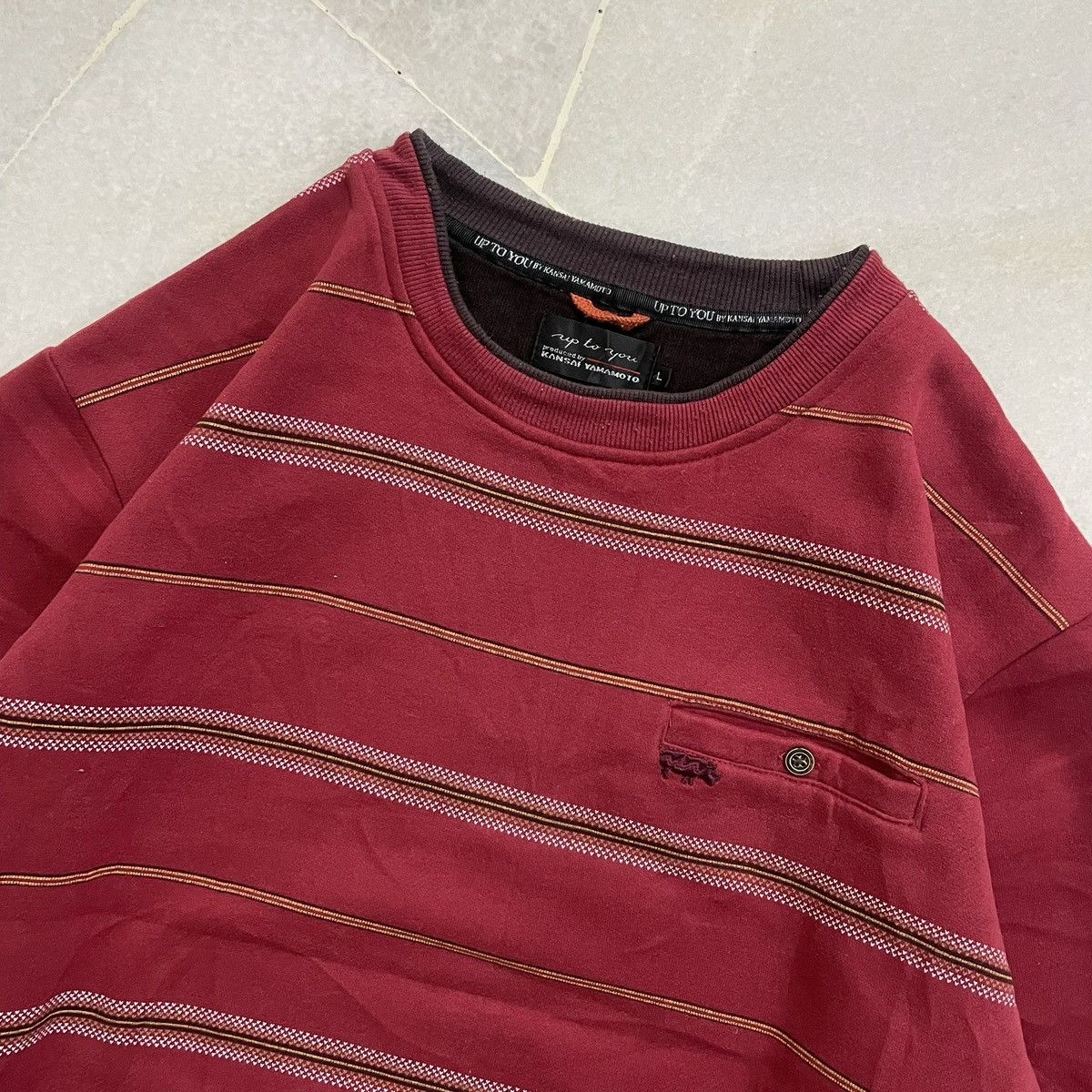 Kansai Yamamoto Vintage Sweatshirt Stripe Up to U Kansai Yamamoto Size US L / EU 52-54 / 3 - 3 Thumbnail