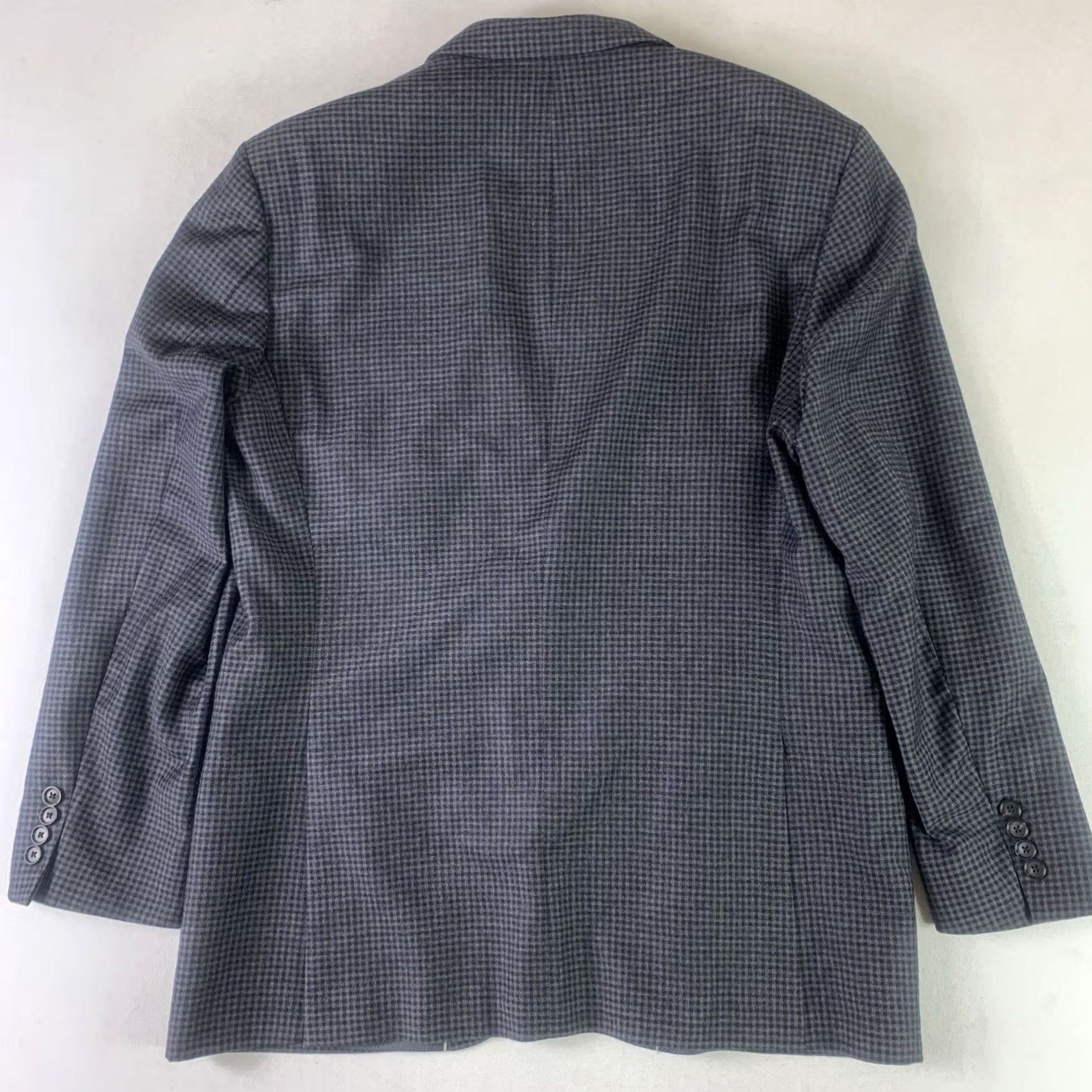 Hugo Boss HUGO BOSS Blazer Mens 44R Navy Wool Sport Coat 2 Button gray check Size 44R - 2 Thumbnail