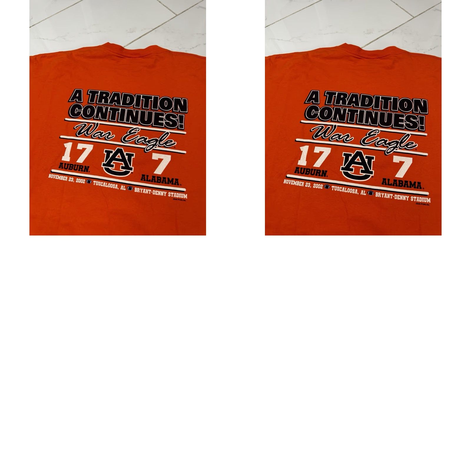 Fruit Of The Loom VINTAGE Auburn Tigers 2002 Iron Bowl T-Shirt 3XL Orange Mens College Fruit of the Loom Tusca-Loser Size US XXL / EU 58 / 5 - 8 Thumbnail