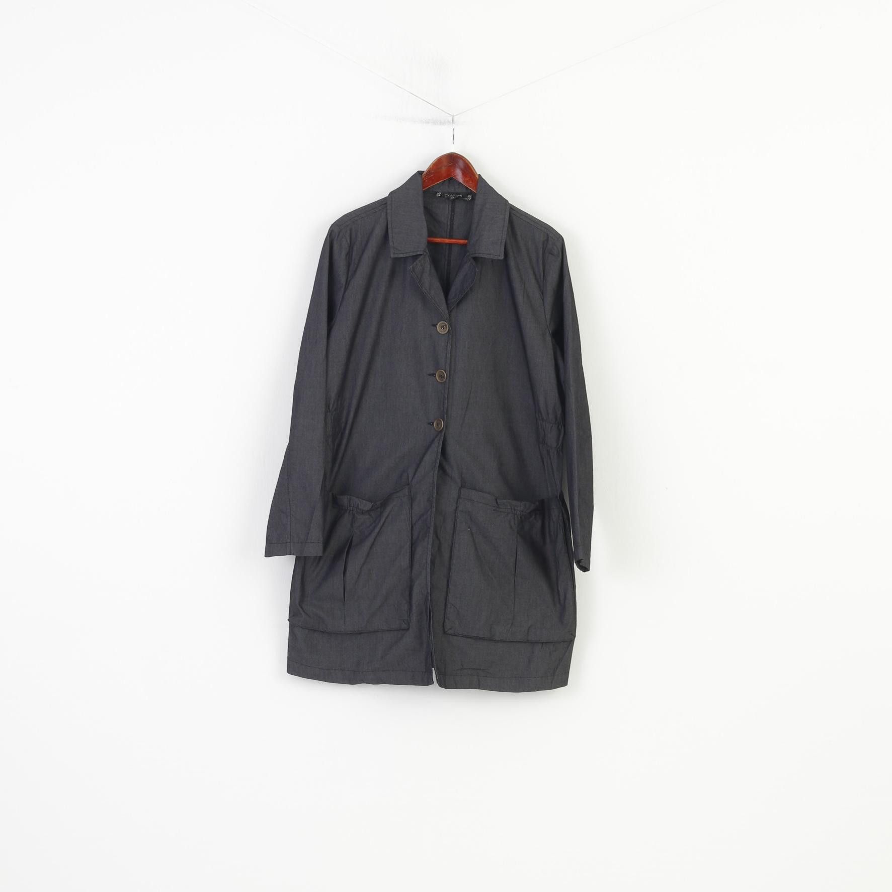 Vintage Piano Women 42 L Coat Gray Cotton Vintage Lightweight 4458 Size M / US 6-8 / IT 42-44 - 1 Thumbnail