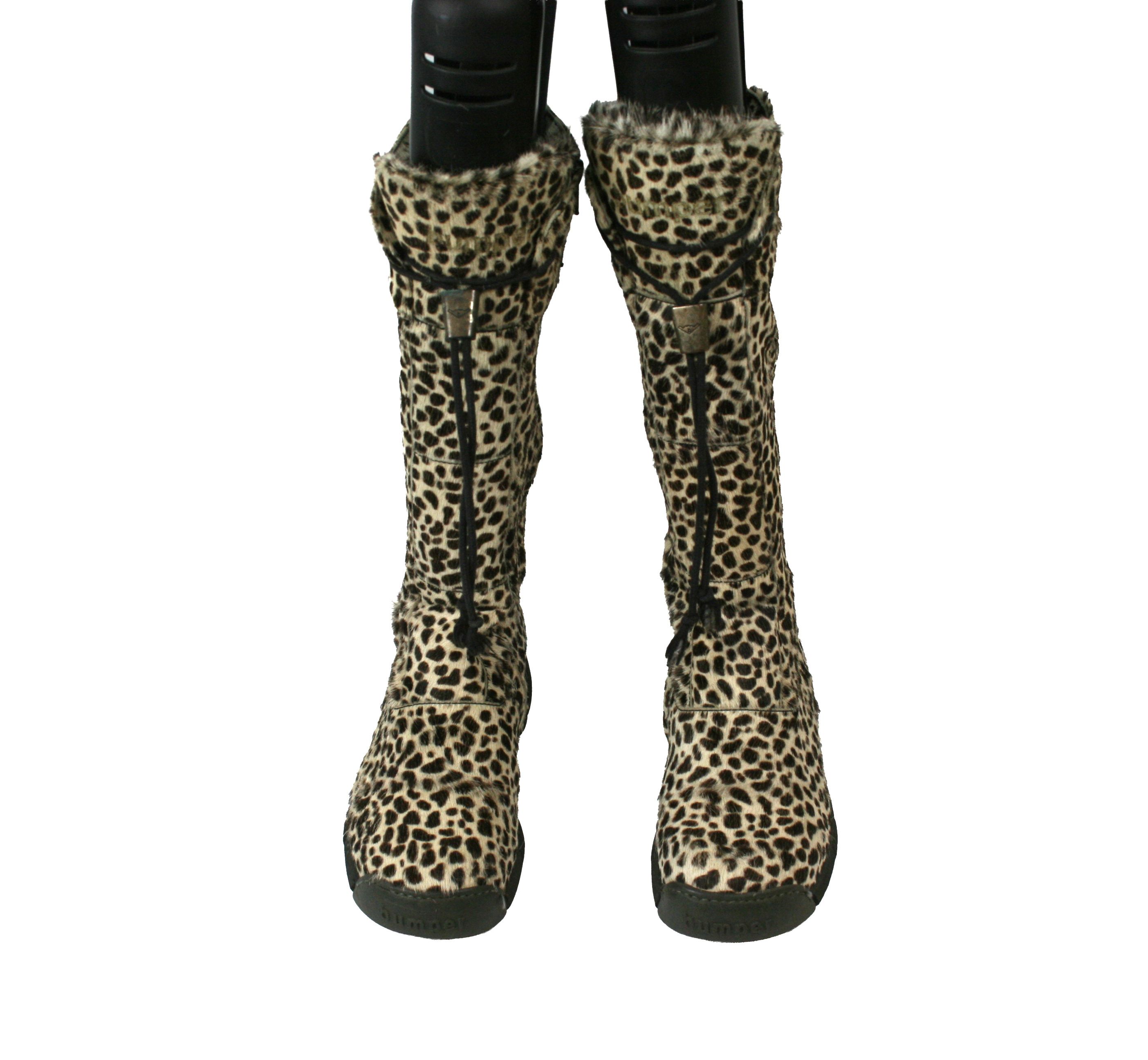 Japanese Brand Bumper Leopard Y2K Knee High Fur Hair Boots Size US 5 / IT 35 - 7 Thumbnail
