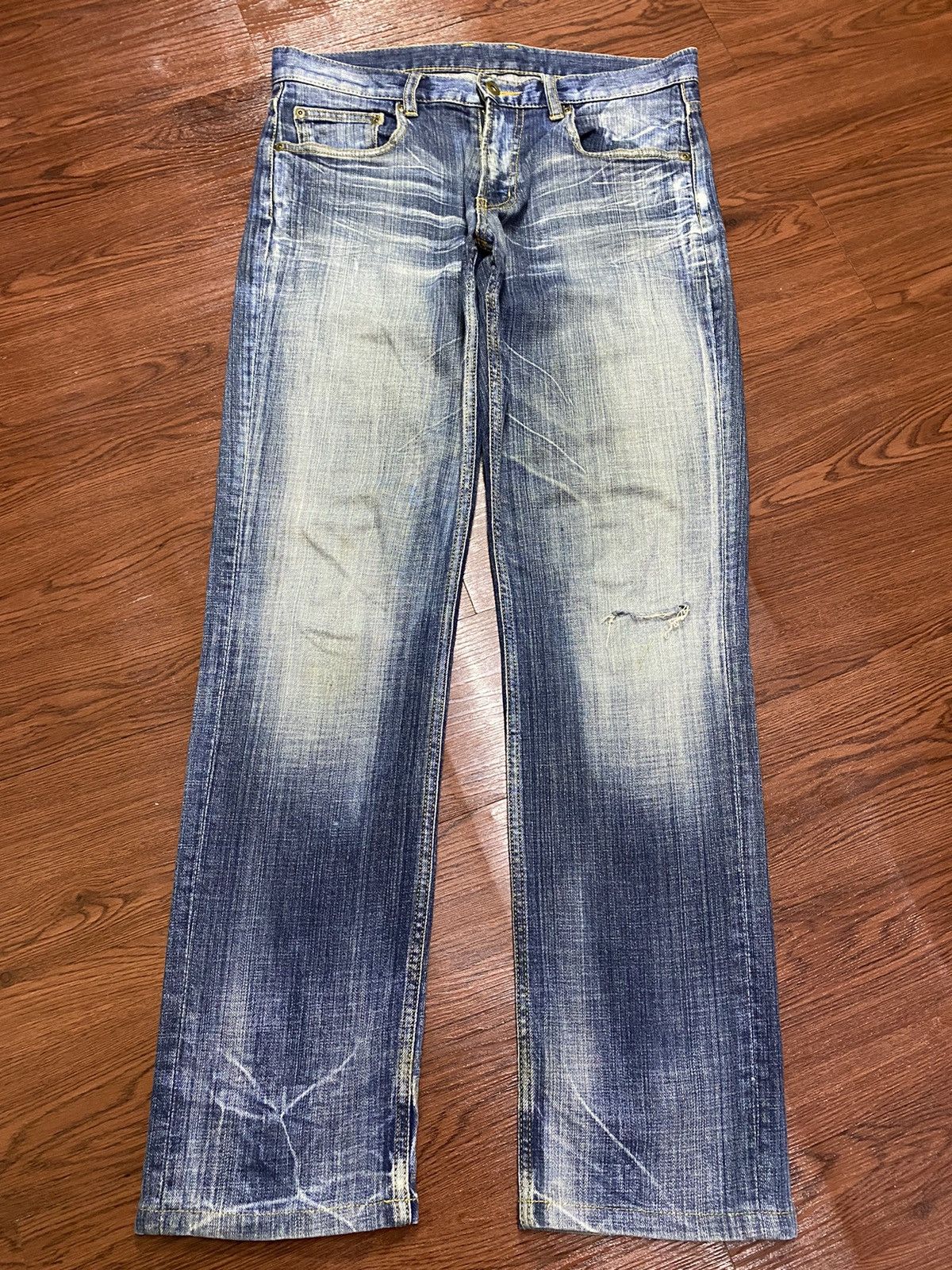 Nicole Club Vintage Japanese Brands Faded Wash Distressed Loose Jeans Size US 34 / EU 50 - 1 Thumbnail