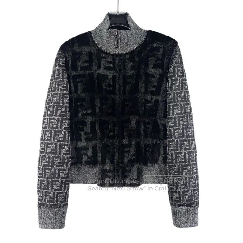 Fendi Fendi Silver and Black Faux Mink Fur Jacket Size XS / US 0-2 / IT 36-38 - 1 Thumbnail