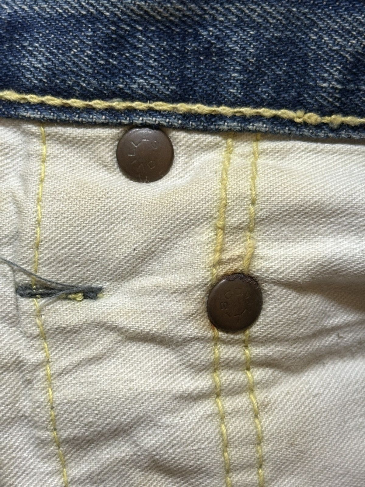14th Addiction Crazy Vintage 70s Big Stone Mud Wash Painted Distress Flare Size US 27 - 13 Thumbnail