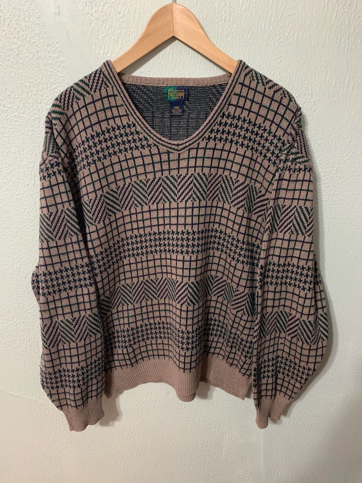Other Vintage Taupe Art Knit Sweater Size US L / EU 52-54 / 3 - 1 Thumbnail