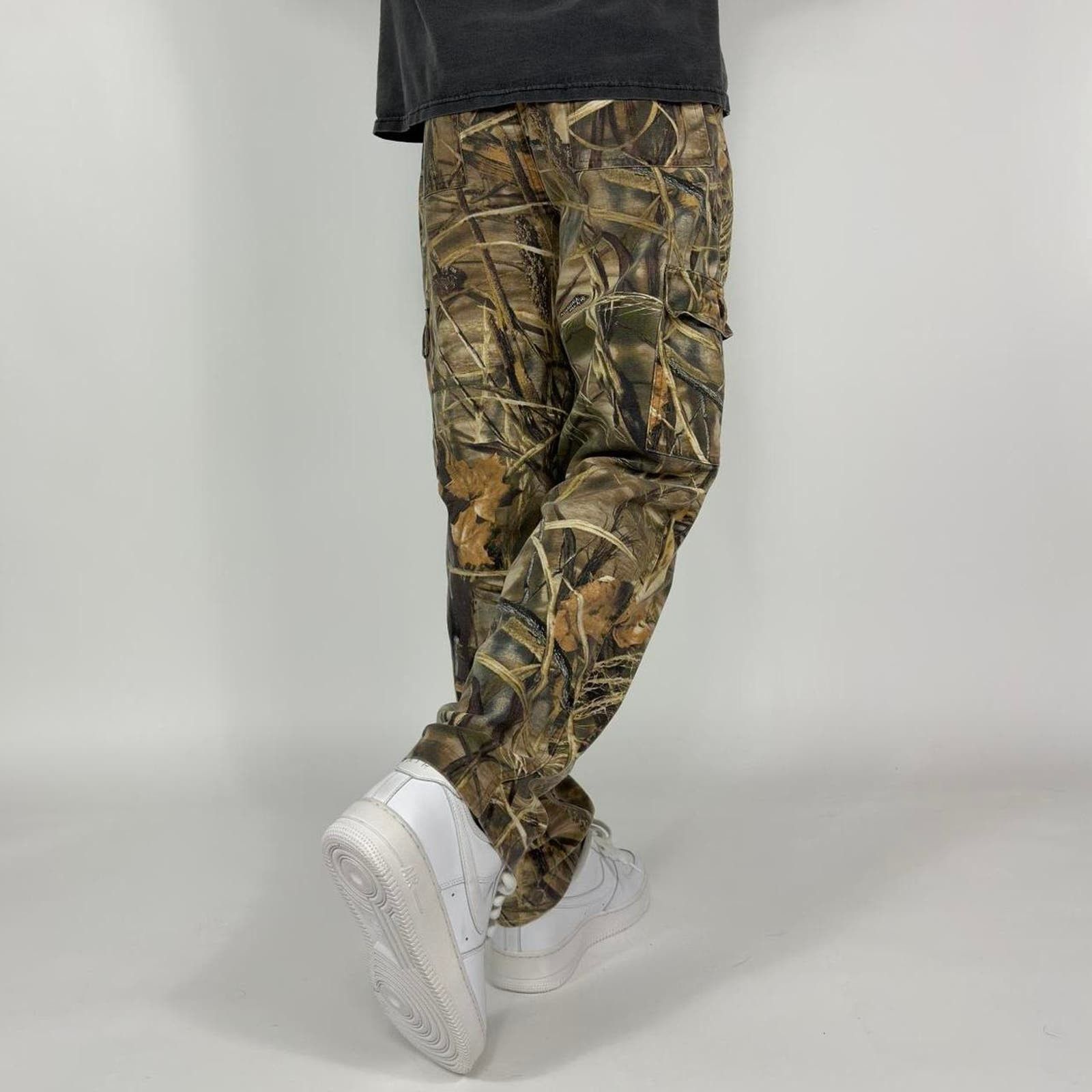 Mossy Oak Cargo Pants Men’s 36/34 5 Pocket Jeans Real Tree Camo Camouflage  Green 