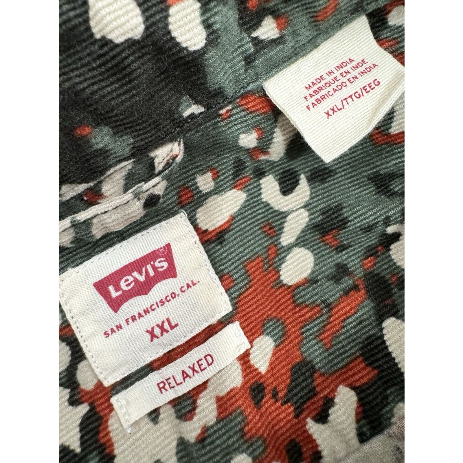 Levi's LEVI'S CAMOUFLAGE Micro Corduroy Mens XXL Shirt Button-Up Long Sleeve Multicolor 2XL Size US XXL / EU 58 / 5 - 4 Thumbnail