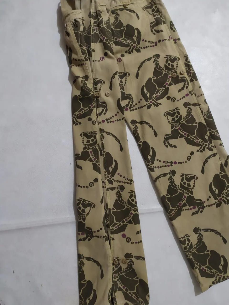 Japanese Brand Scolar Japan Fullprint Art Knight Horses Nice Design Pants Size US 29 - 7 Thumbnail