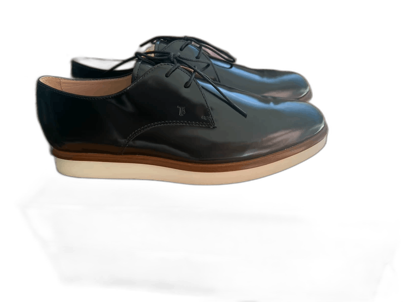 Tod's Tods Black Leather Flat Shoes Size 39-yf Size US 8.5 / EU 41-42 - 1 Thumbnail