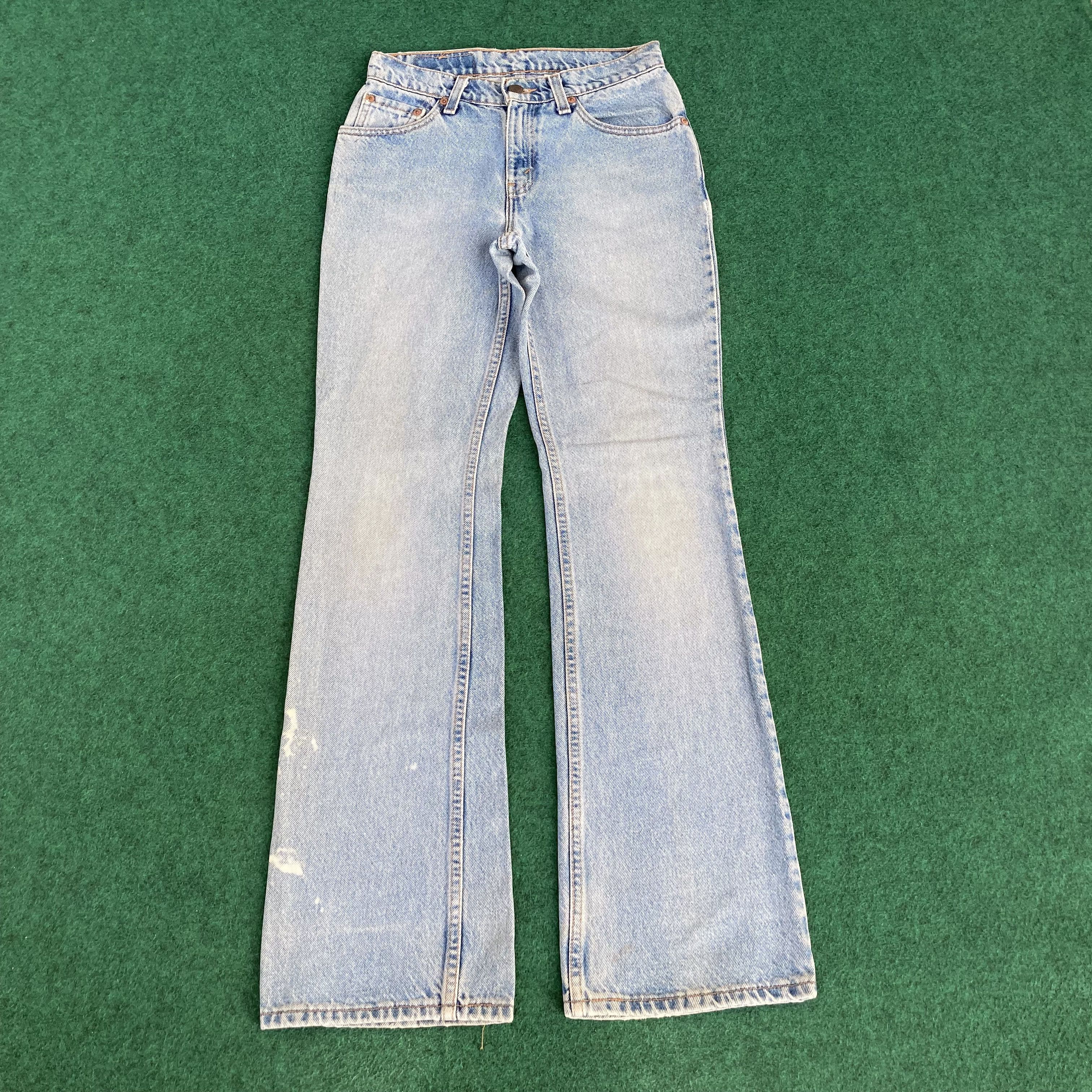 image of Levis 517 Faded Denim Flare Bootcut Jeans in Blue, Men's (Size 27)