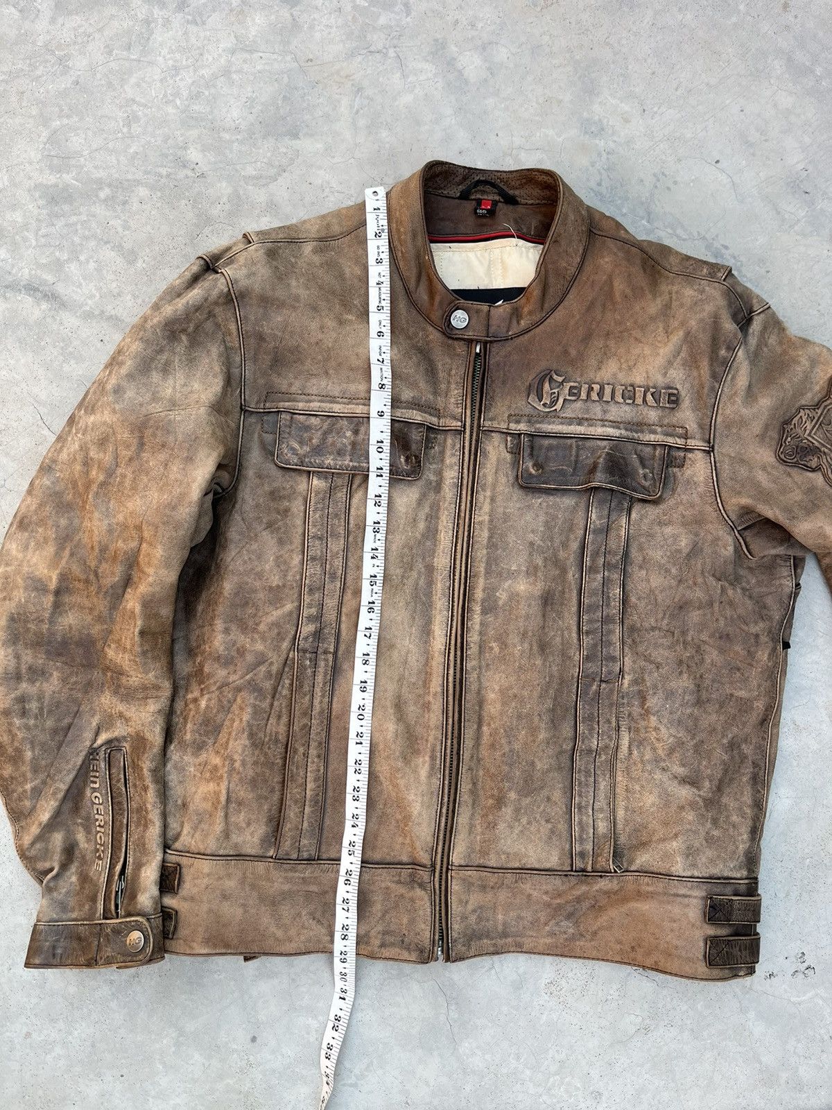Hein Gericke RARE 🔥VINTAGE 9OS HEIN GERICKE WASHED LEATHER BIKER JACKET Size US L / EU 52-54 / 3 - 11 Thumbnail